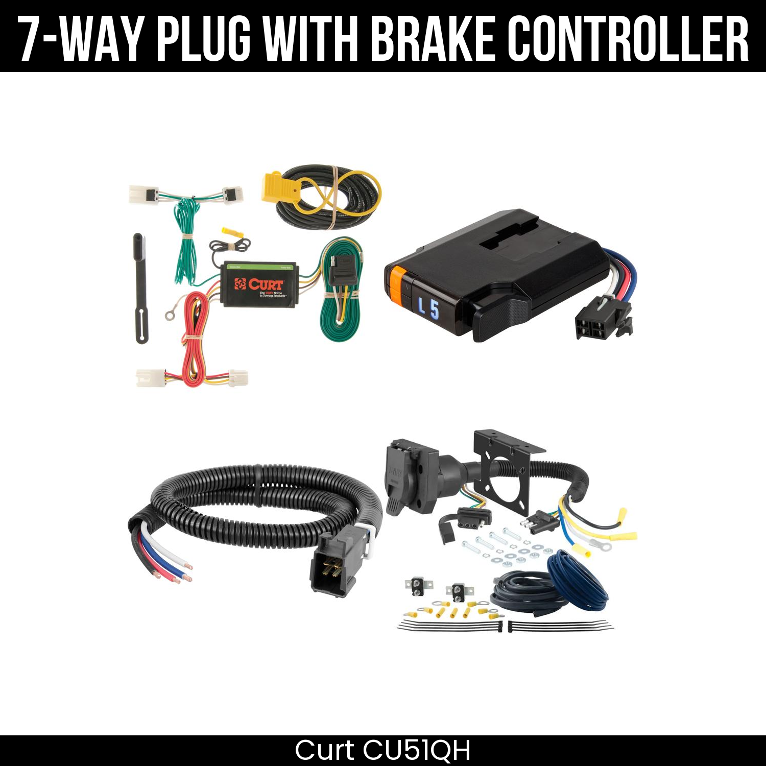 Trailer Wiring 7-Way Plug w/ Bracket , Discovery Next Brake Control