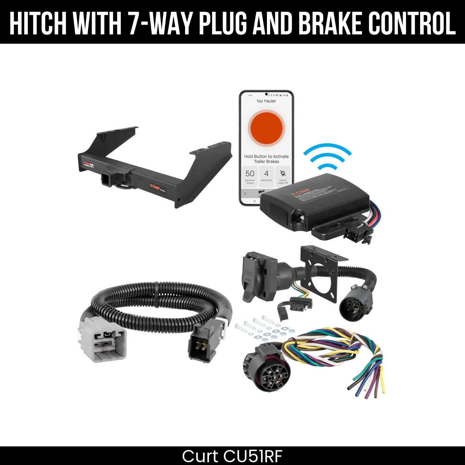 Trailer Hitch , 7-Way , Echo Under-Dash Brake Control