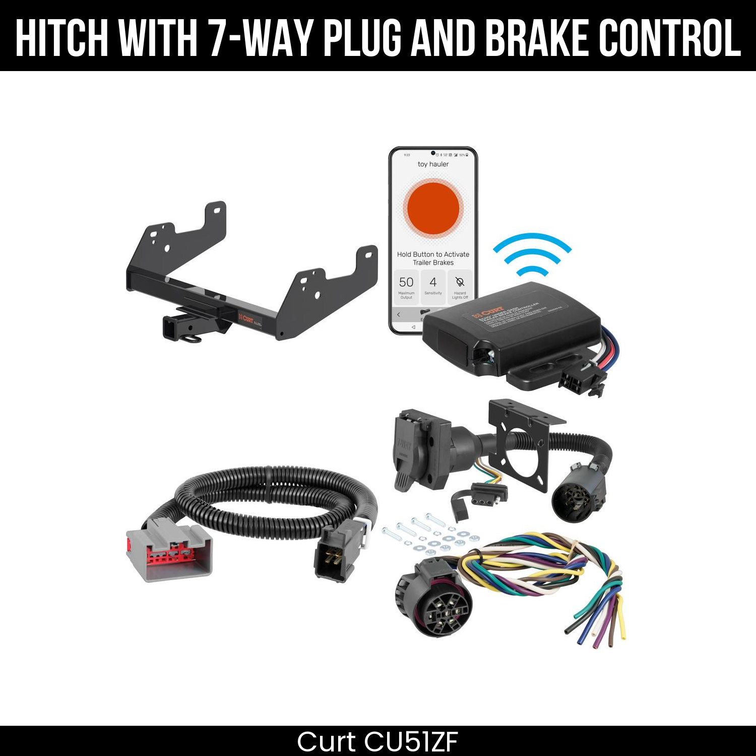 Trailer Hitch , 7-Way , Echo Under-Dash Brake Control
