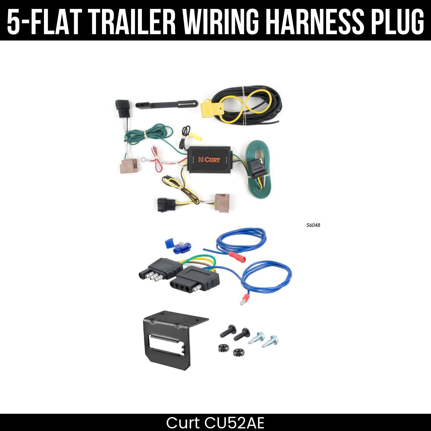 Trailer Wiring 5-Flat Plug w/ Bracket