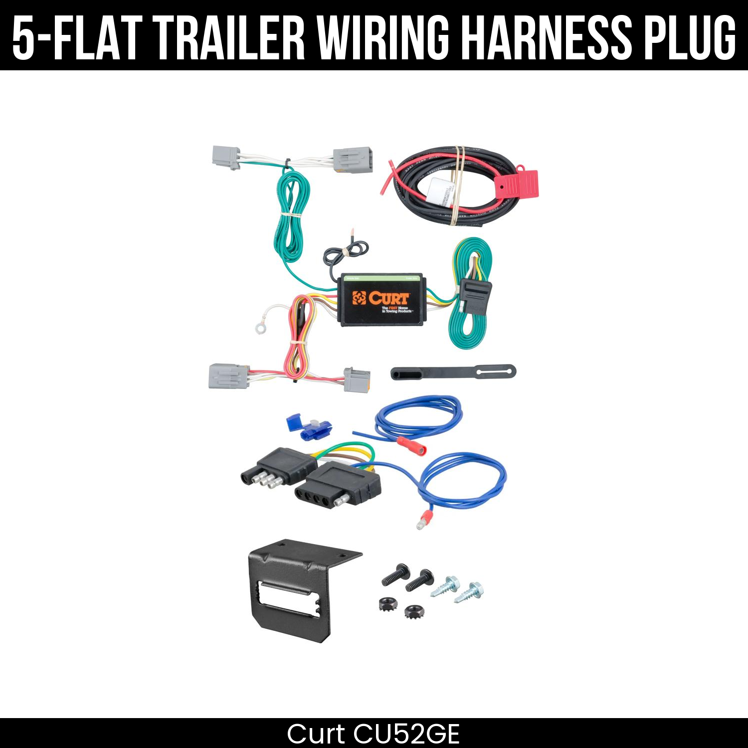 Trailer Wiring 5-Flat Plug w/ Bracket