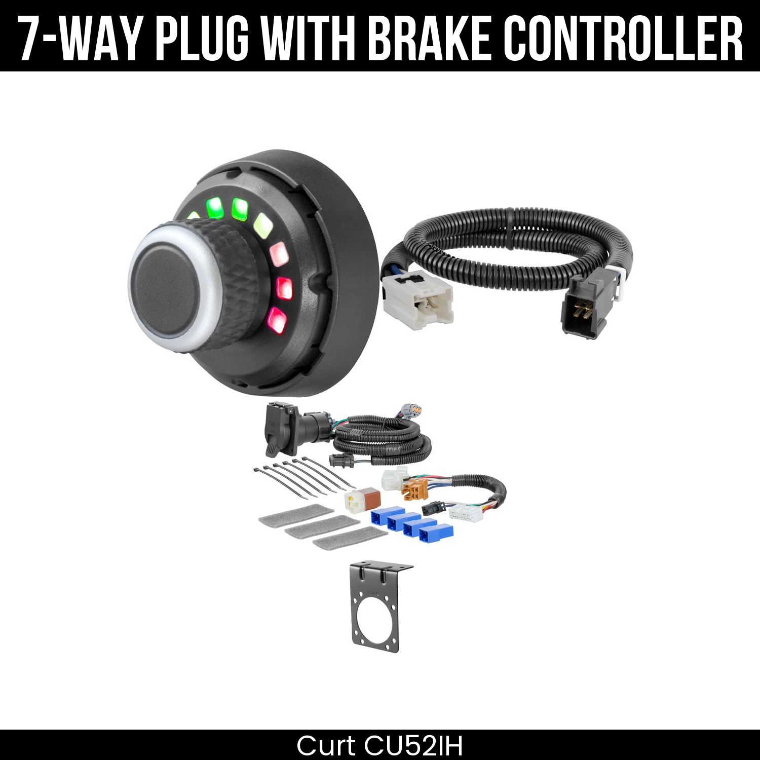 Trailer Wiring 7-Way Plug w/ Bracket , Spectrum Brake Control