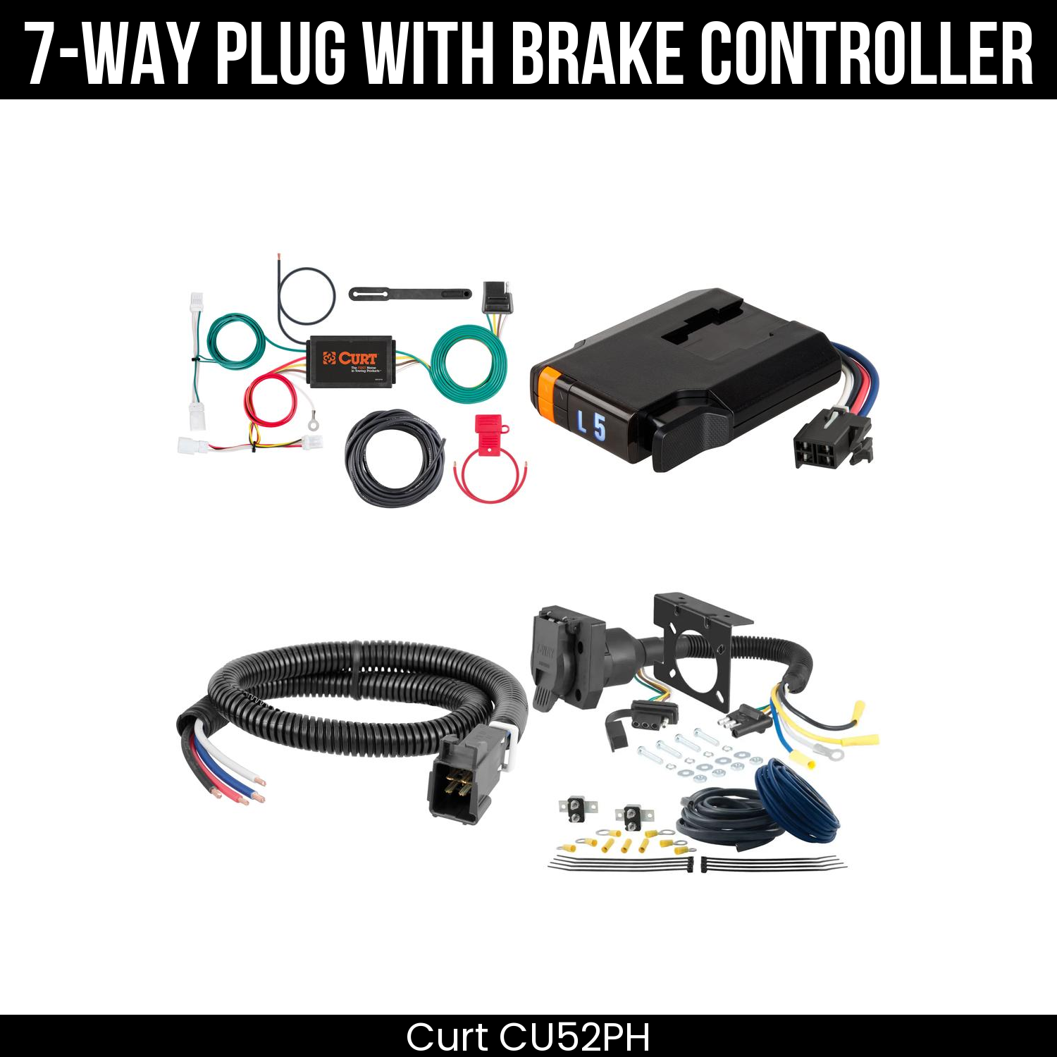 Trailer Wiring 7-Way Plug w/ Bracket , Discovery Next Brake Control