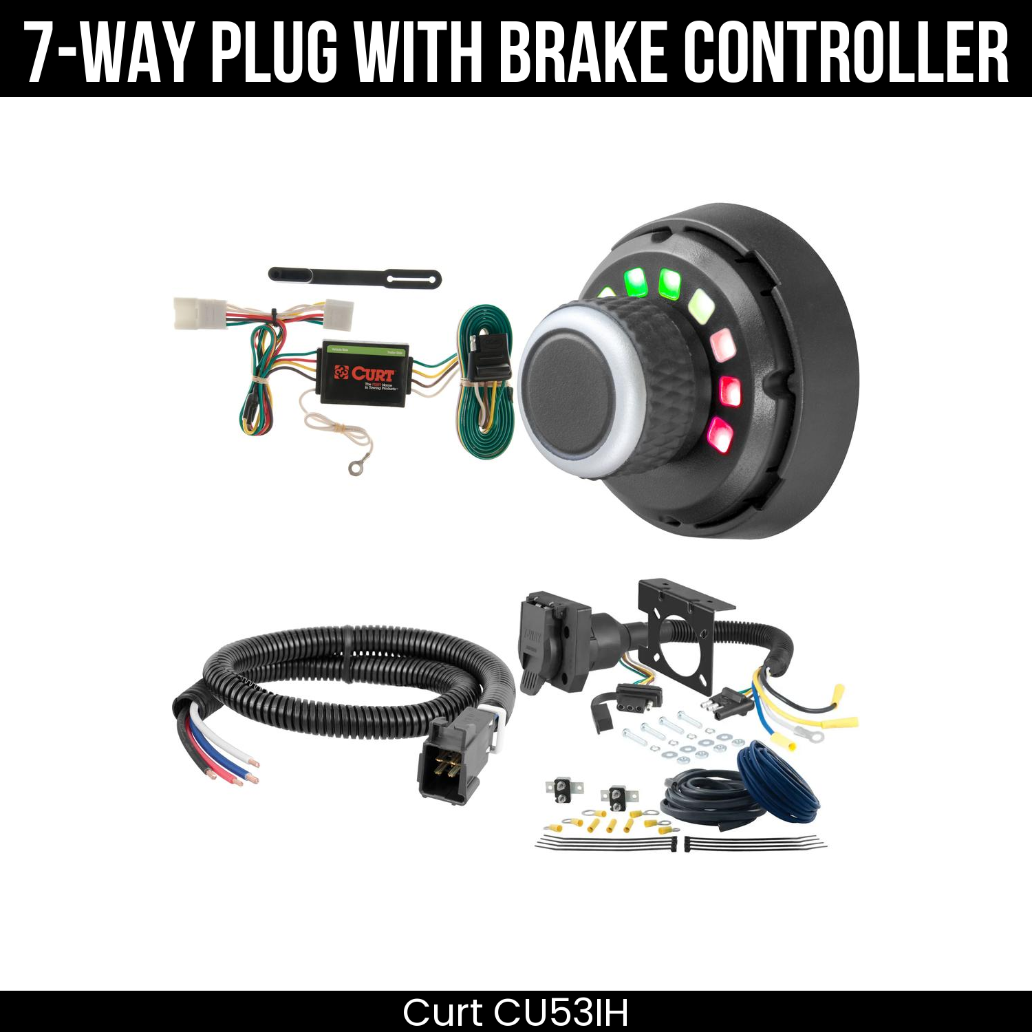 Trailer Wiring 7-Way Plug w/ Bracket , Spectrum Brake Control