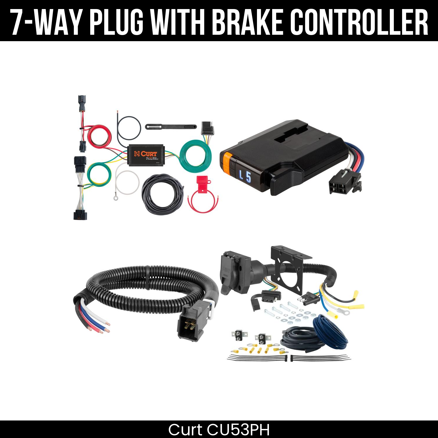 Trailer Wiring 7-Way Plug w/ Bracket , Discovery Next Brake Control