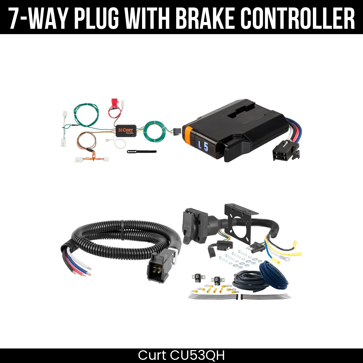 Trailer Wiring 7-Way Plug w/ Bracket , Discovery Next Brake Control