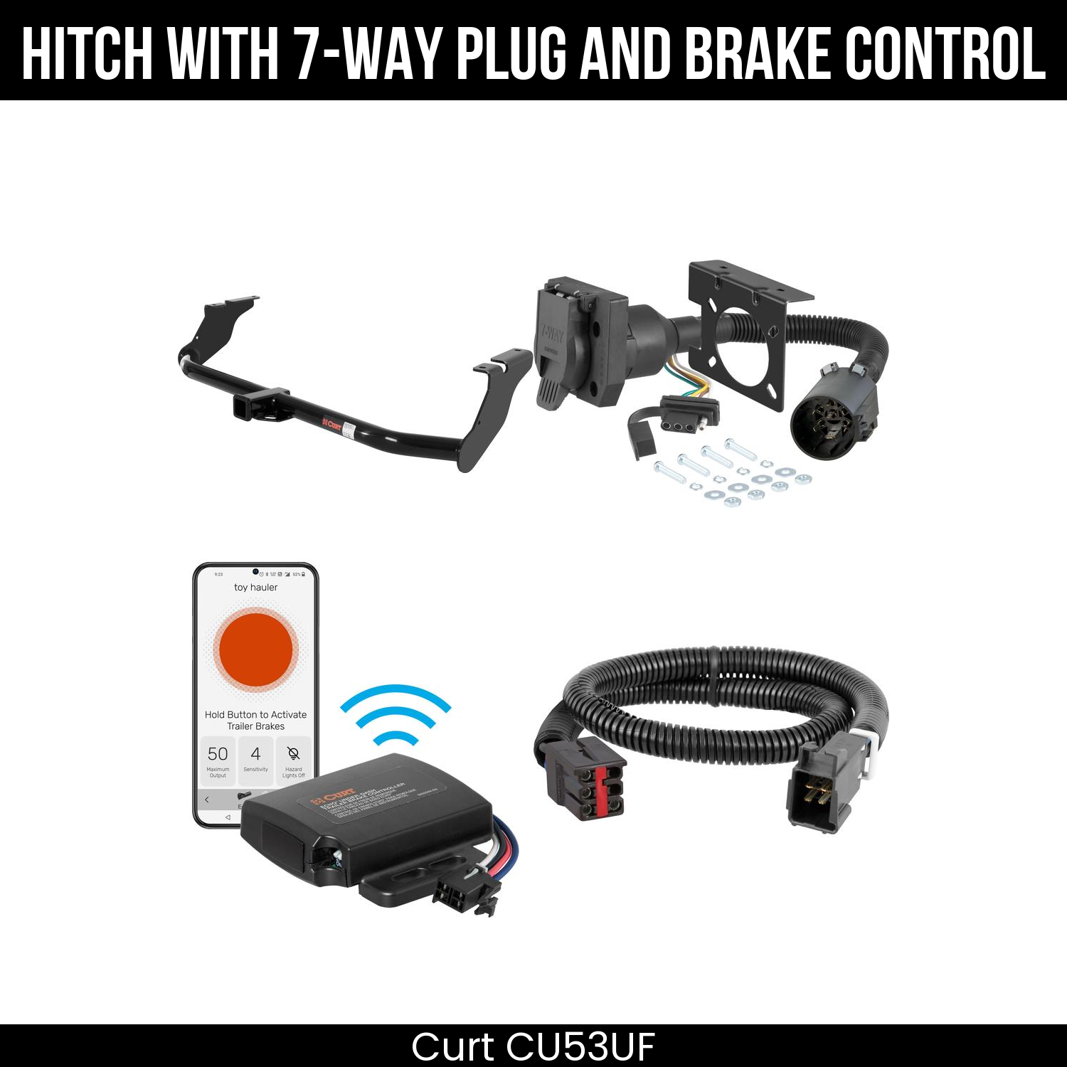 Trailer Hitch , 7-Way , Echo Under-Dash Brake Control