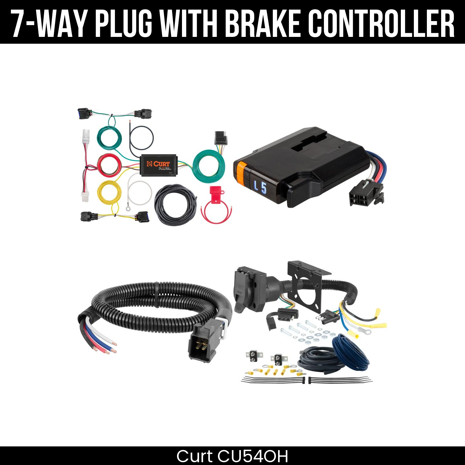 Trailer Wiring 7-Way Plug w/ Bracket , Discovery Next Brake Control