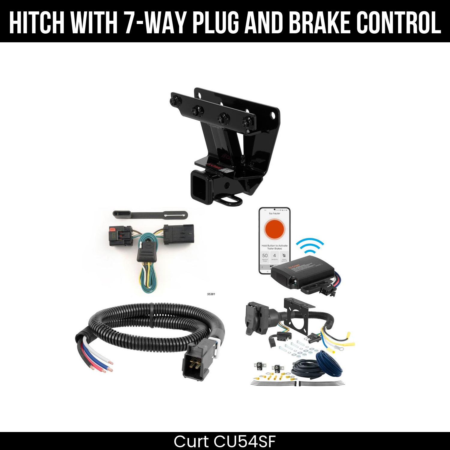 Trailer Hitch , 7-Way , Echo Under-Dash Brake Control
