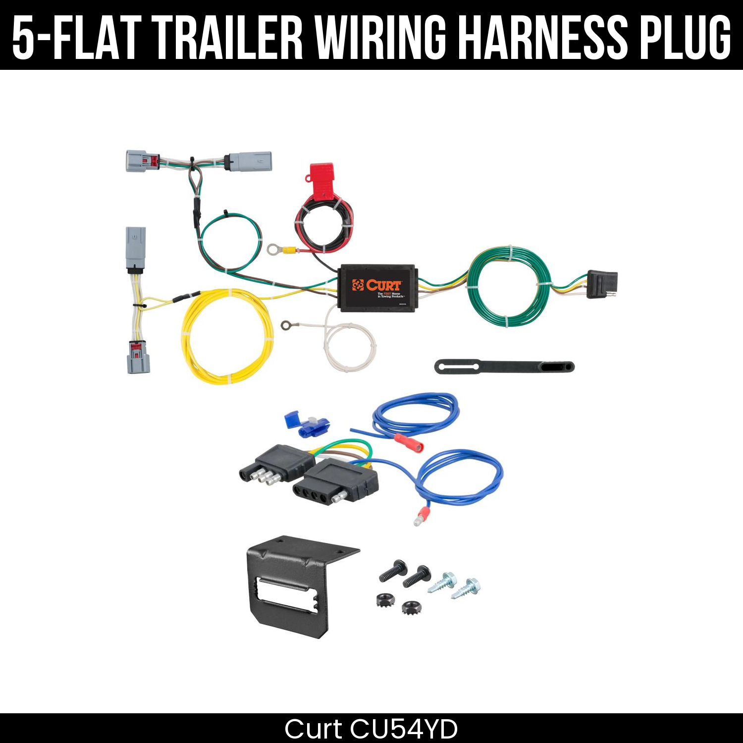 Trailer Wiring 5-Flat Plug w/ Bracket