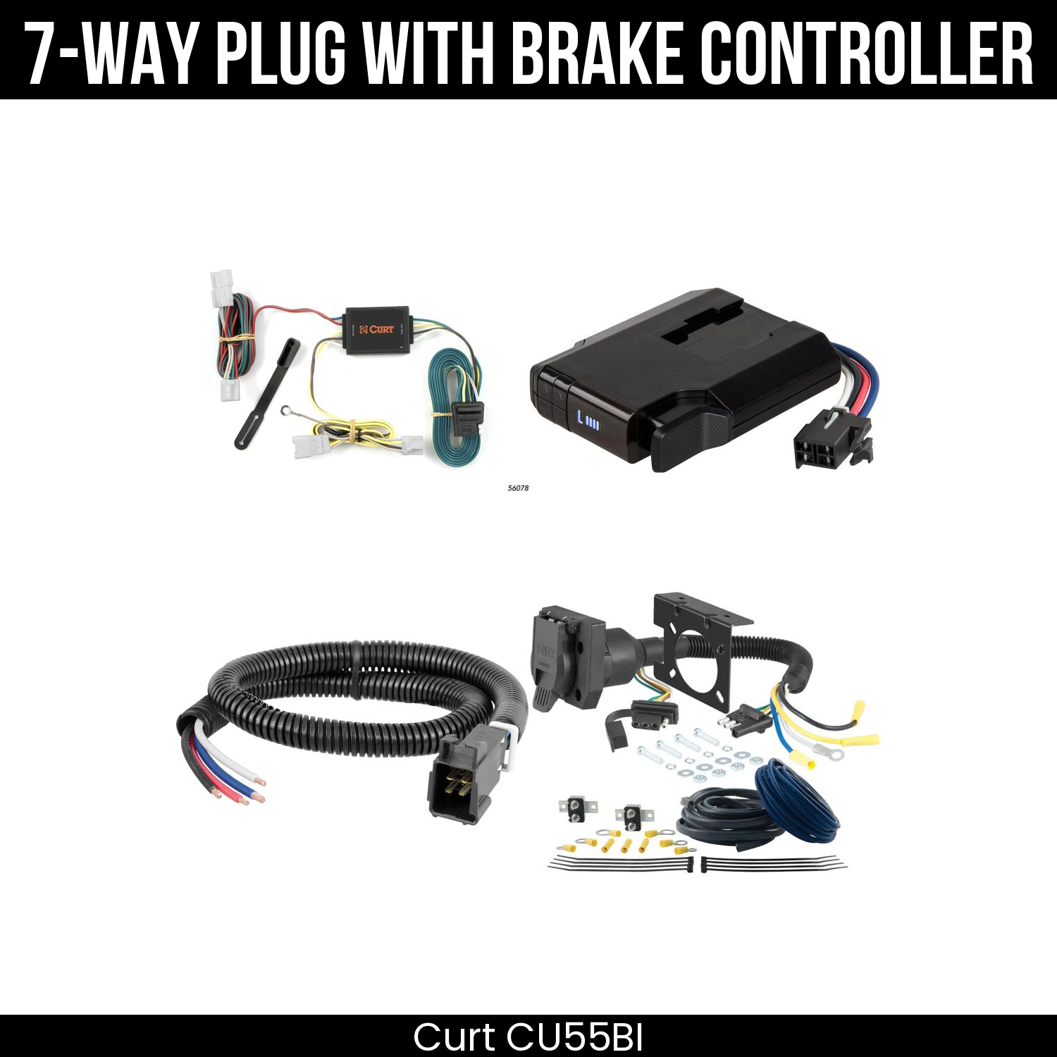 Trailer Wiring 7-Way Plug w/ Bracket , Venturer Brake Control