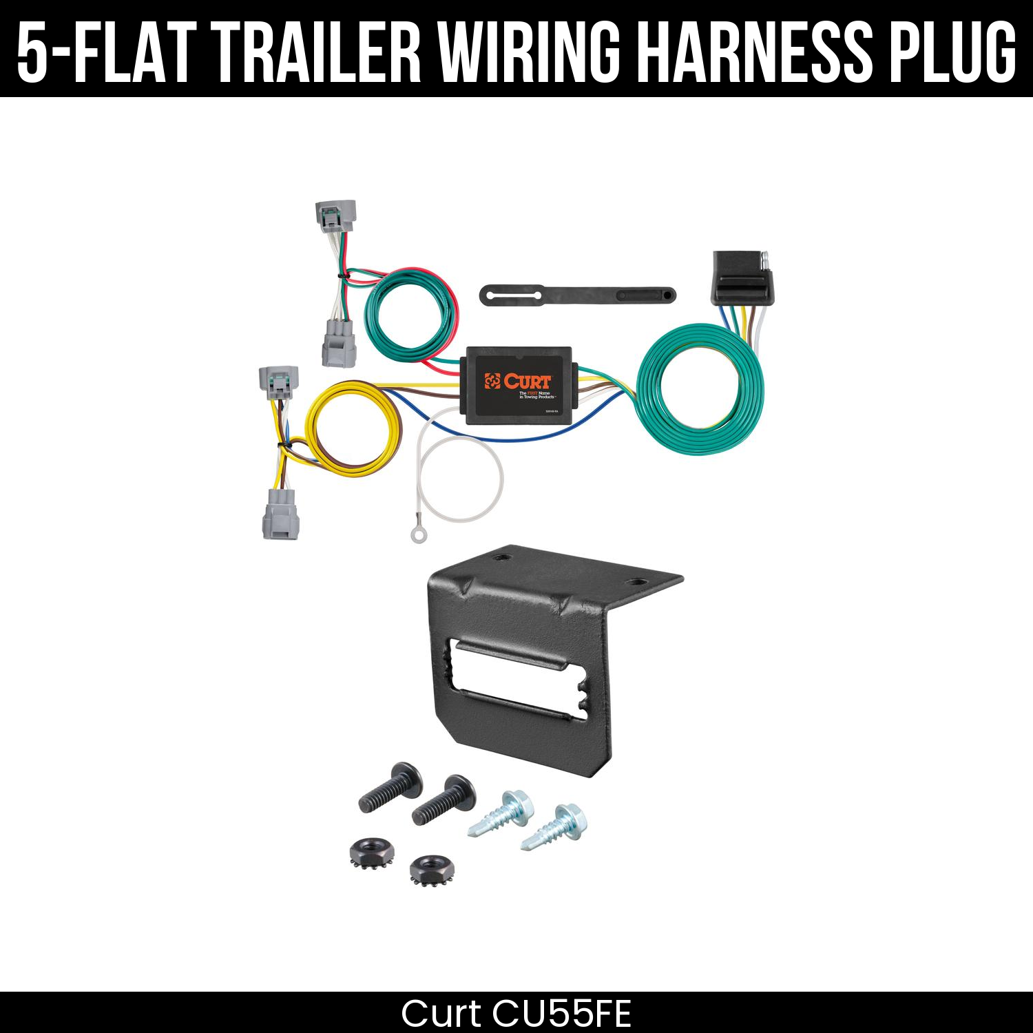 Trailer Wiring 5-Flat Plug w/ Bracket