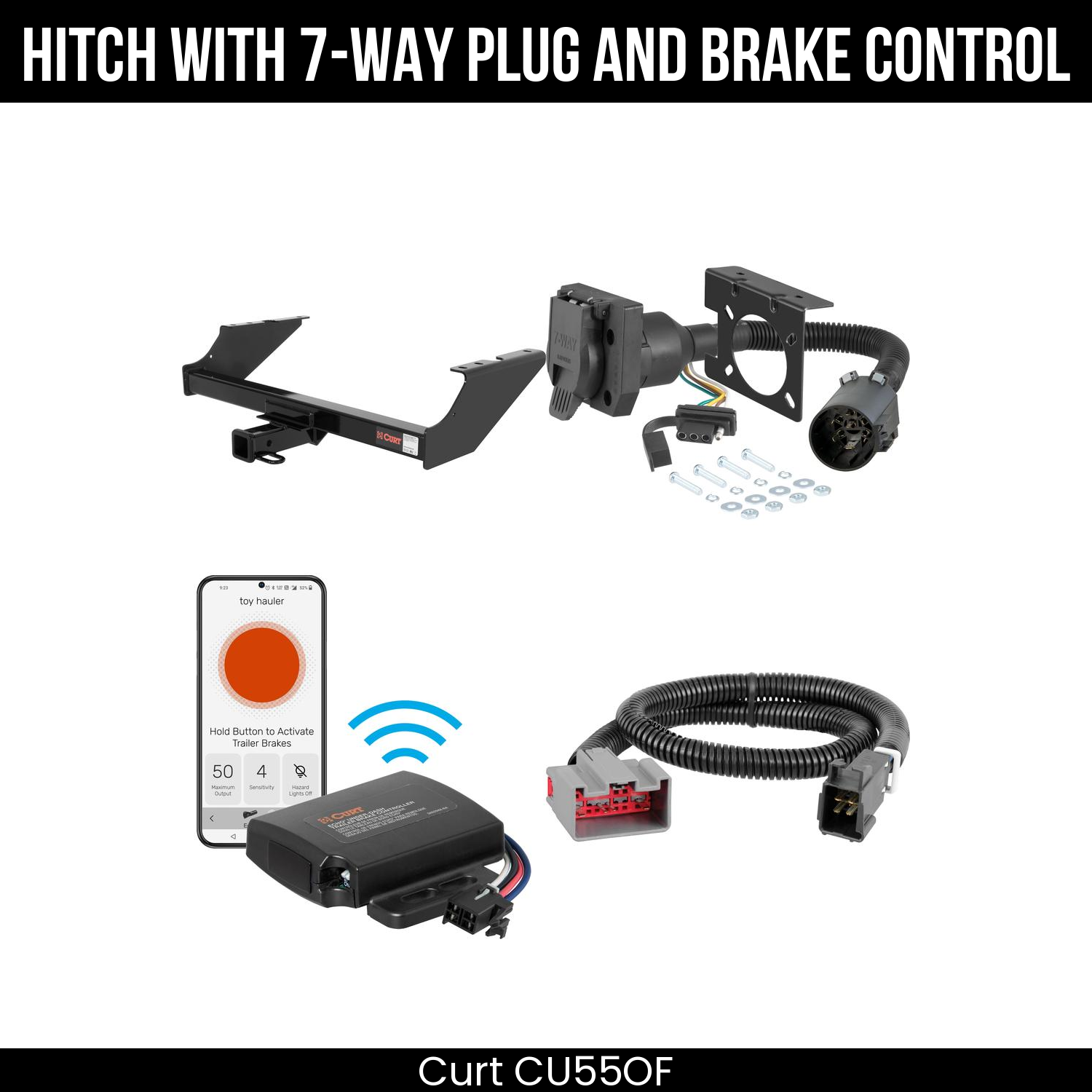 Trailer Hitch , 7-Way , Echo Under-Dash Brake Control