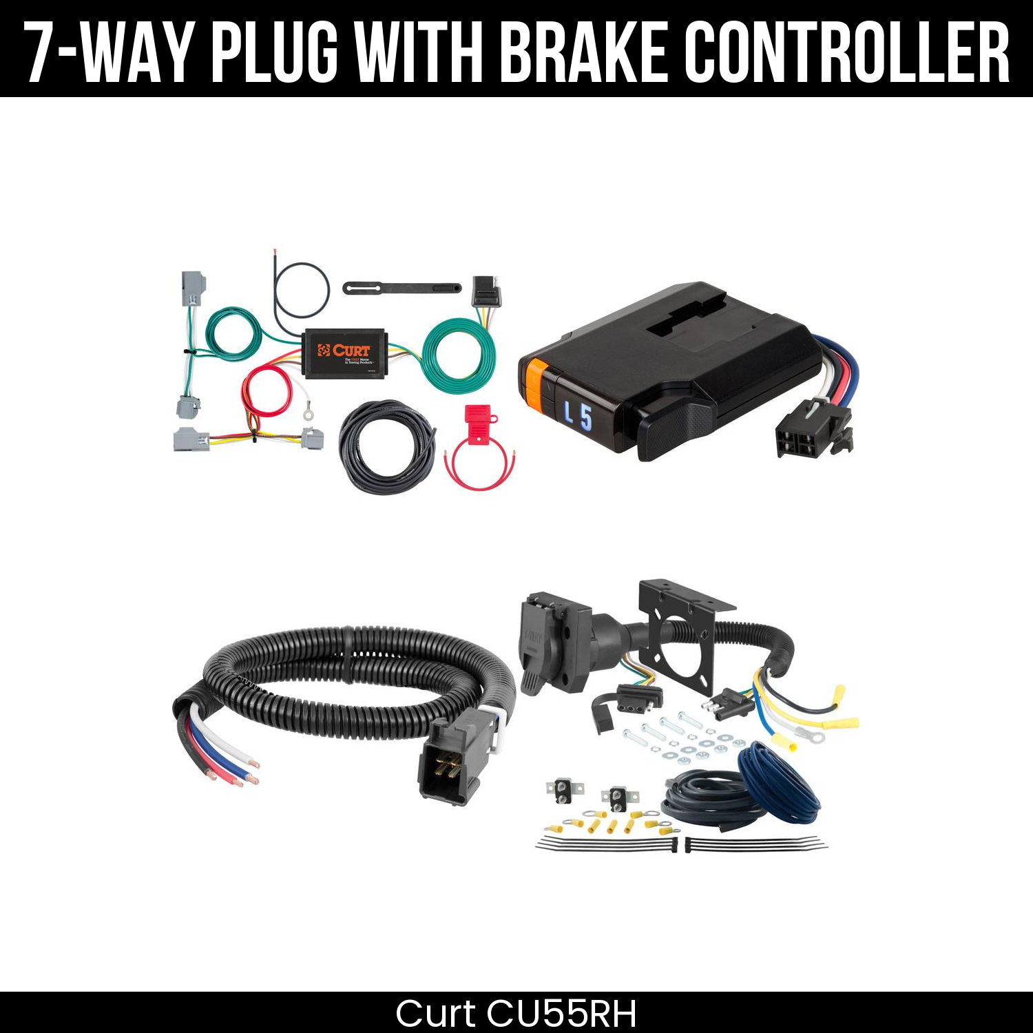 Trailer Wiring 7-Way Plug w/ Bracket , Discovery Next Brake Control