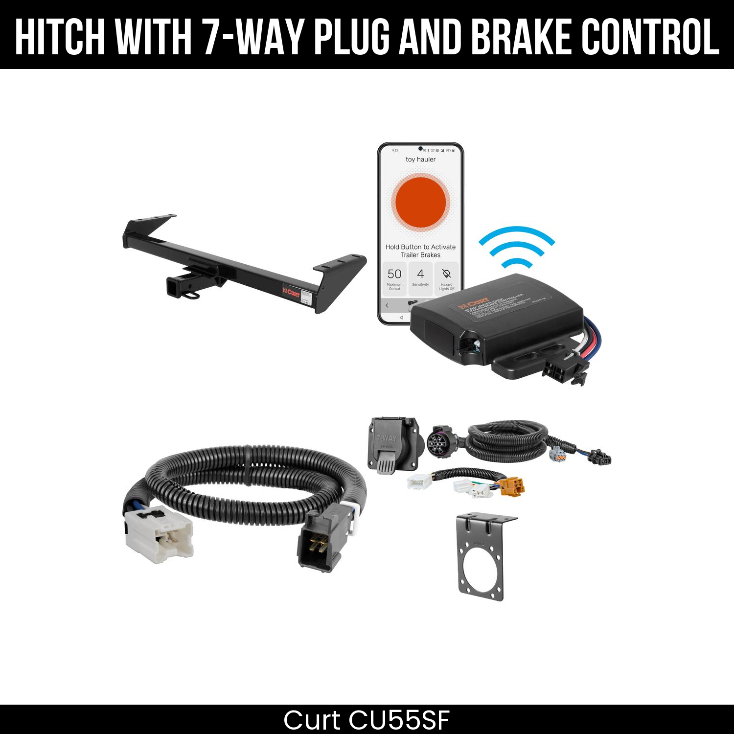 Trailer Hitch , 7-Way , Echo Under-Dash Brake Control