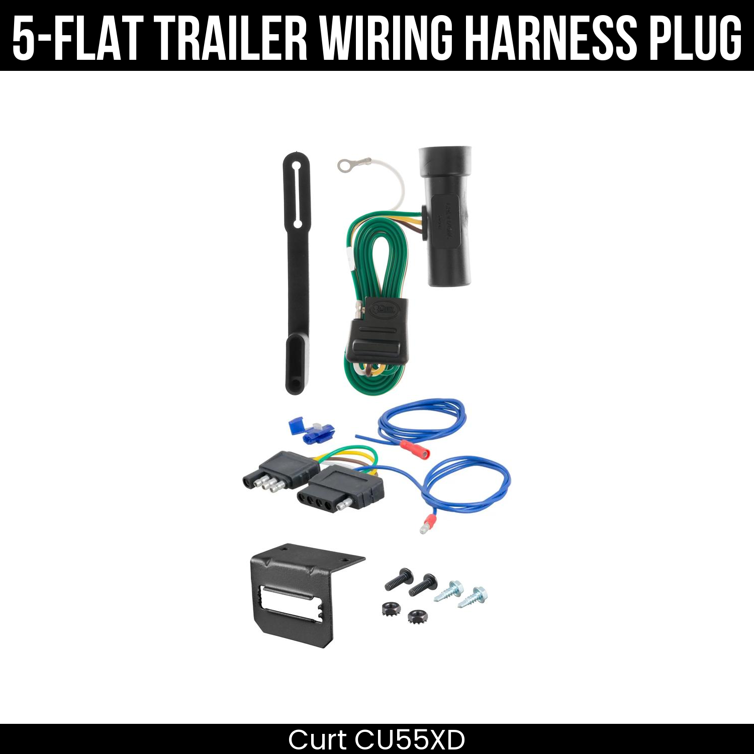 Trailer Wiring 5-Flat Plug w/ Bracket