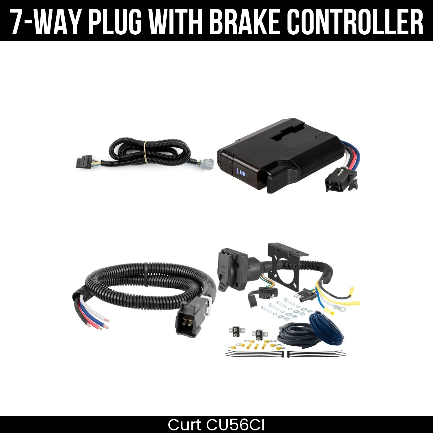 Trailer Wiring 7-Way Plug w/ Bracket , Venturer Brake Control