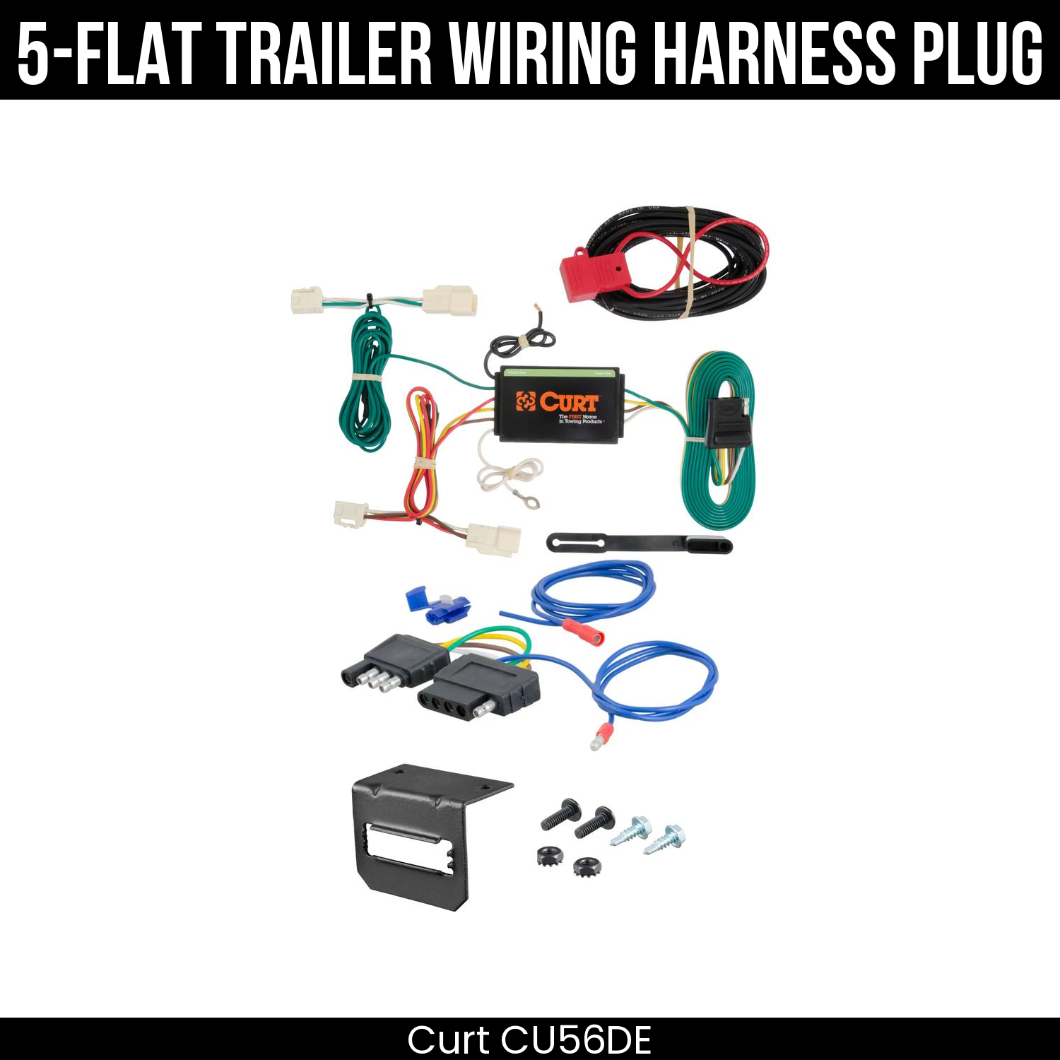 Trailer Wiring 5-Flat Plug w/ Bracket