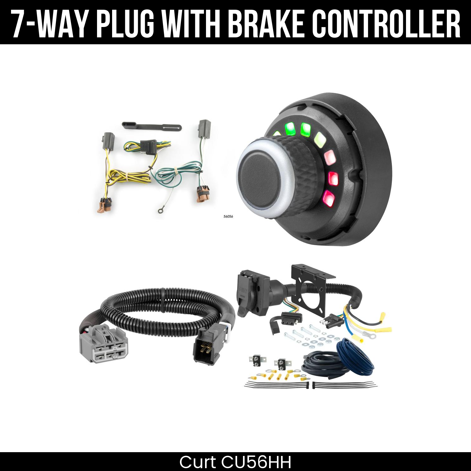 Trailer Wiring 7-Way Plug w/ Bracket , Spectrum Brake Control
