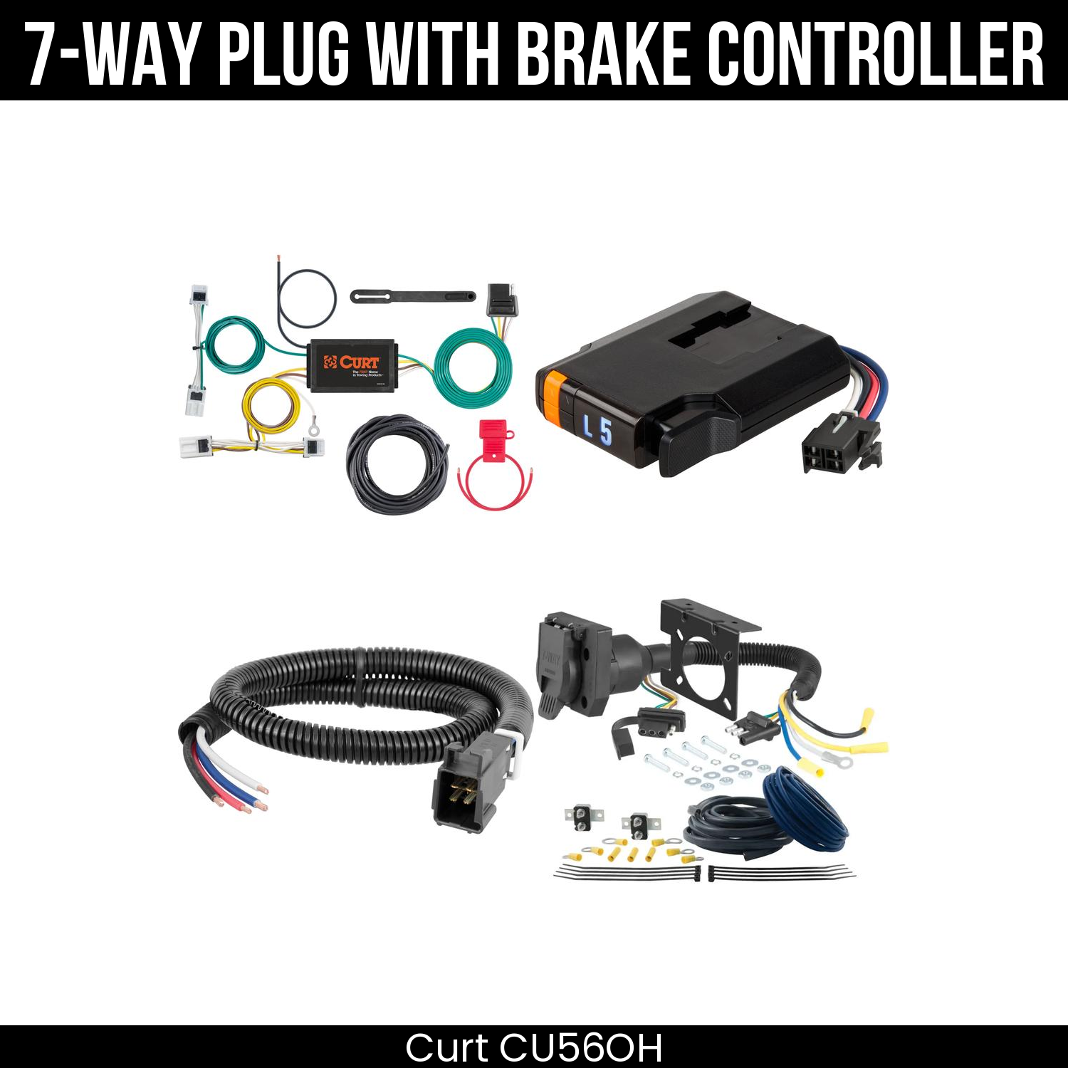 Trailer Wiring 7-Way Plug w/ Bracket , Discovery Next Brake Control