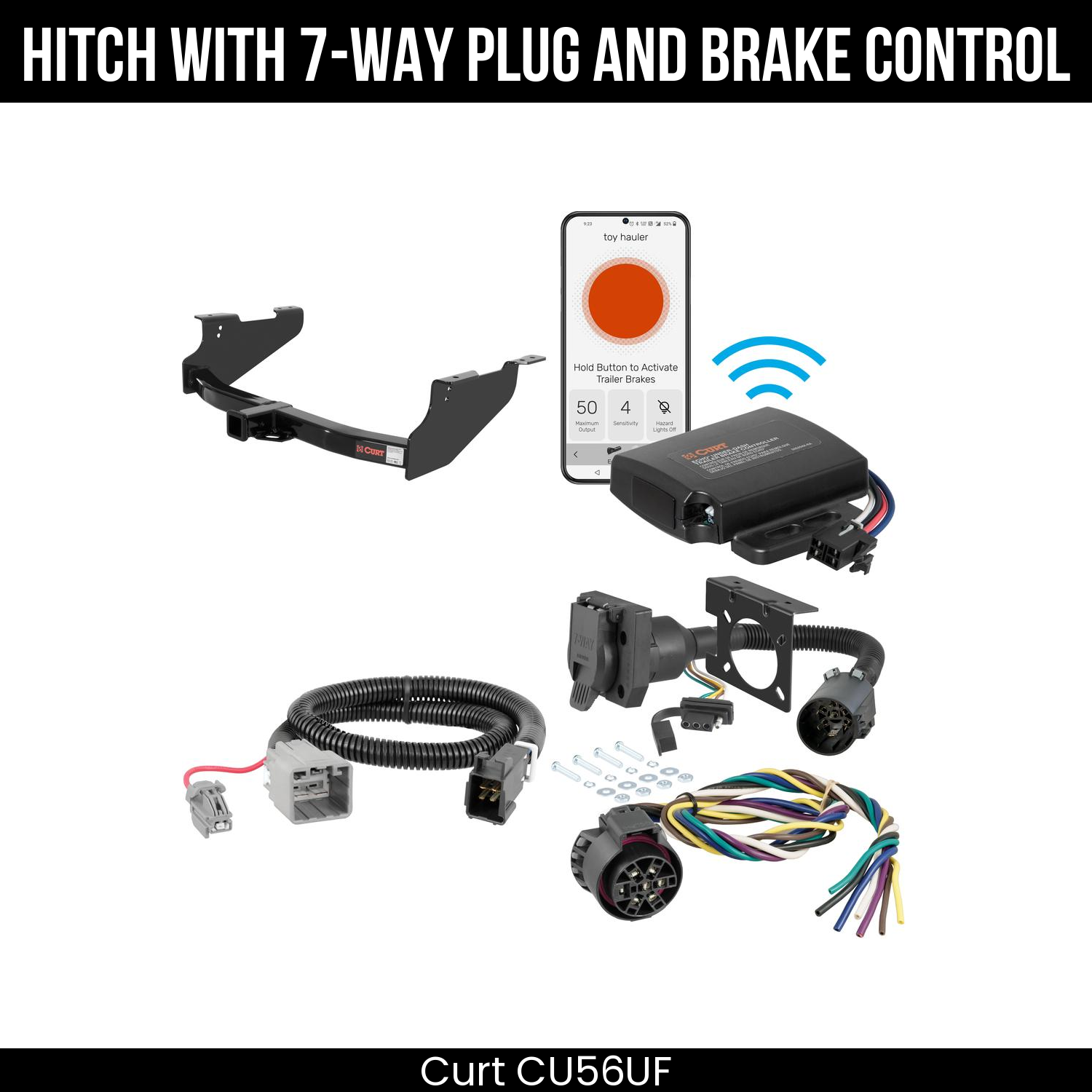 Trailer Hitch , 7-Way , Echo Under-Dash Brake Control