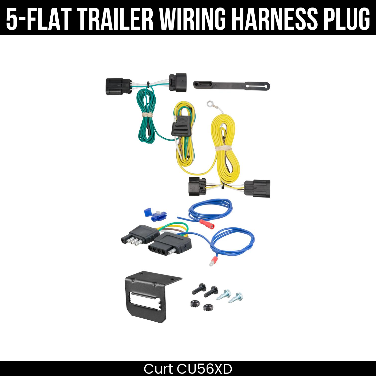 Trailer Wiring 5-Flat Plug w/ Bracket