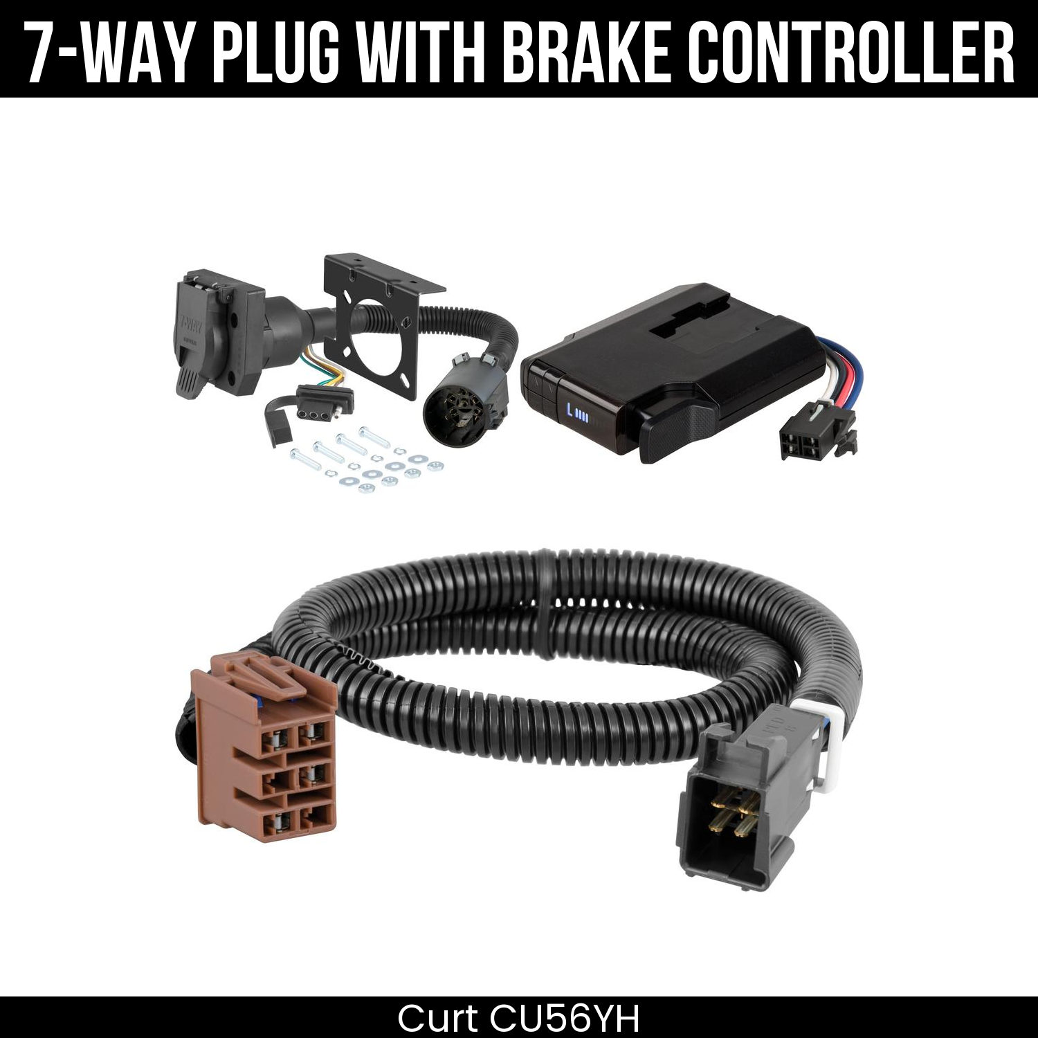 Trailer Wiring 7-Way Plug w/ Bracket , Venturer Brake Control