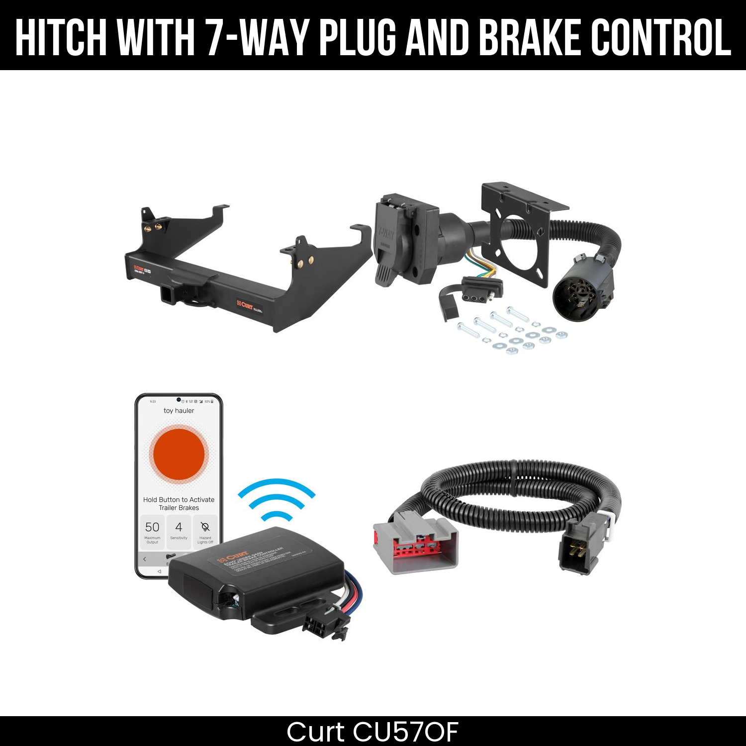 Trailer Hitch , 7-Way , Echo Under-Dash Brake Control