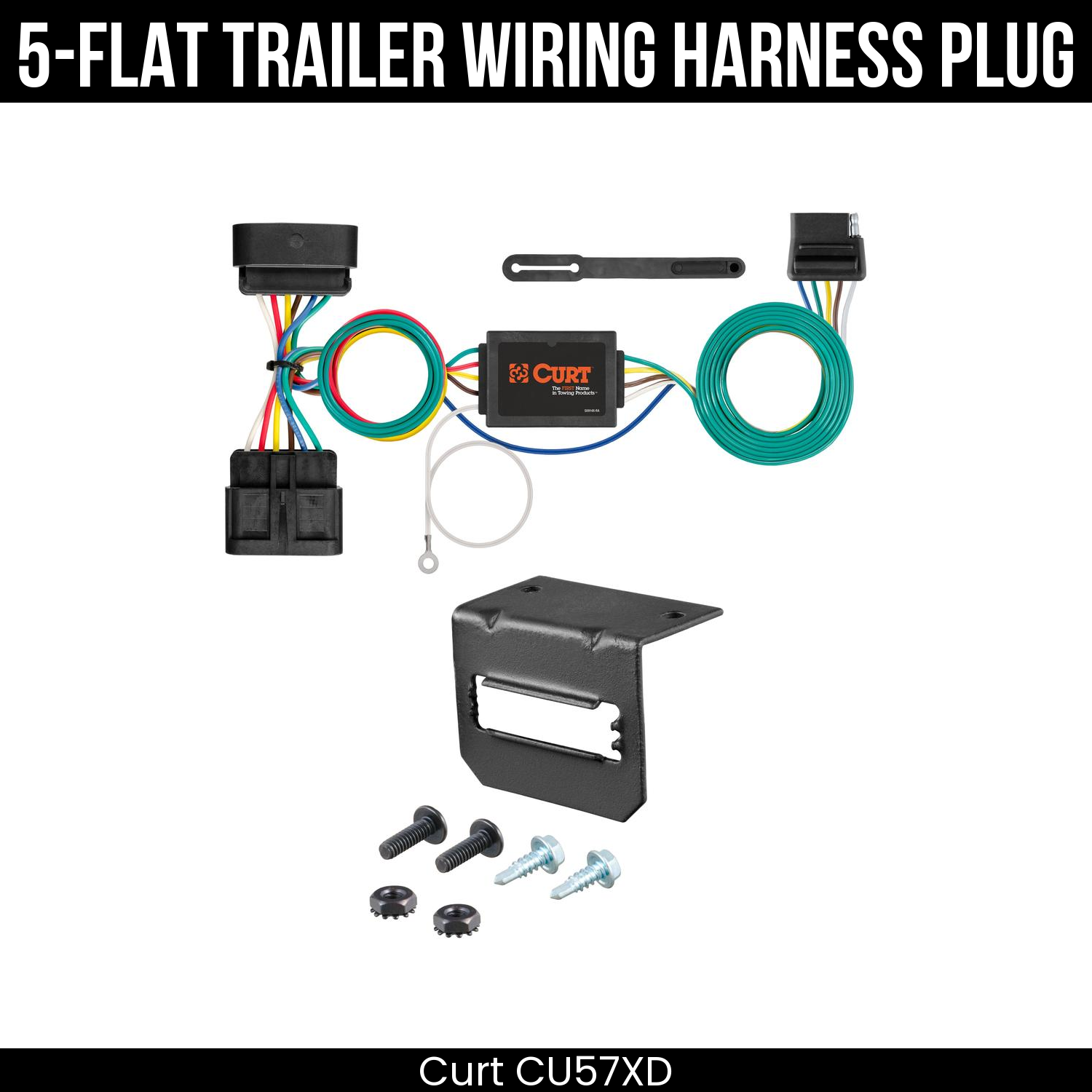 Trailer Wiring 5-Flat Plug w/ Bracket