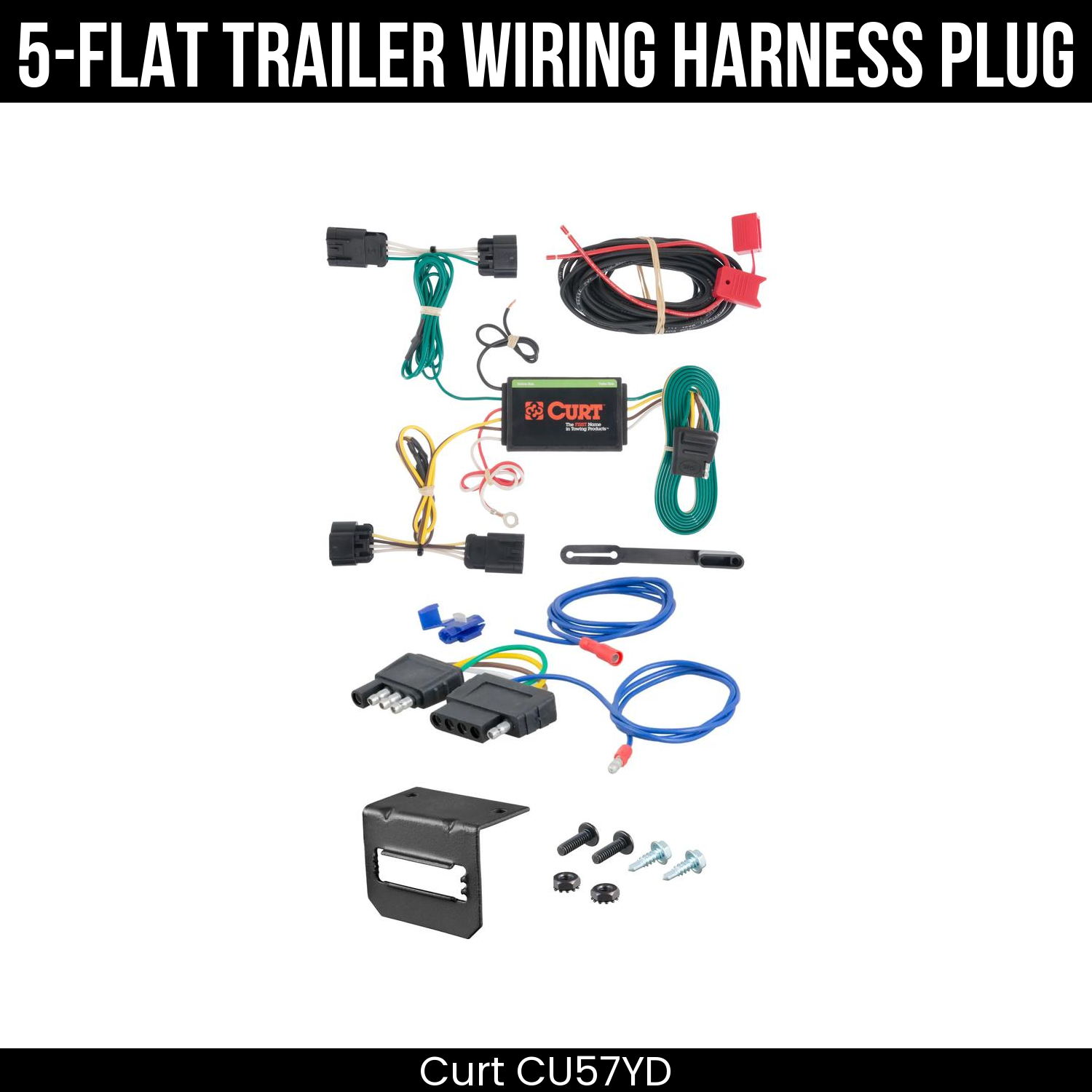 Trailer Wiring 5-Flat Plug w/ Bracket
