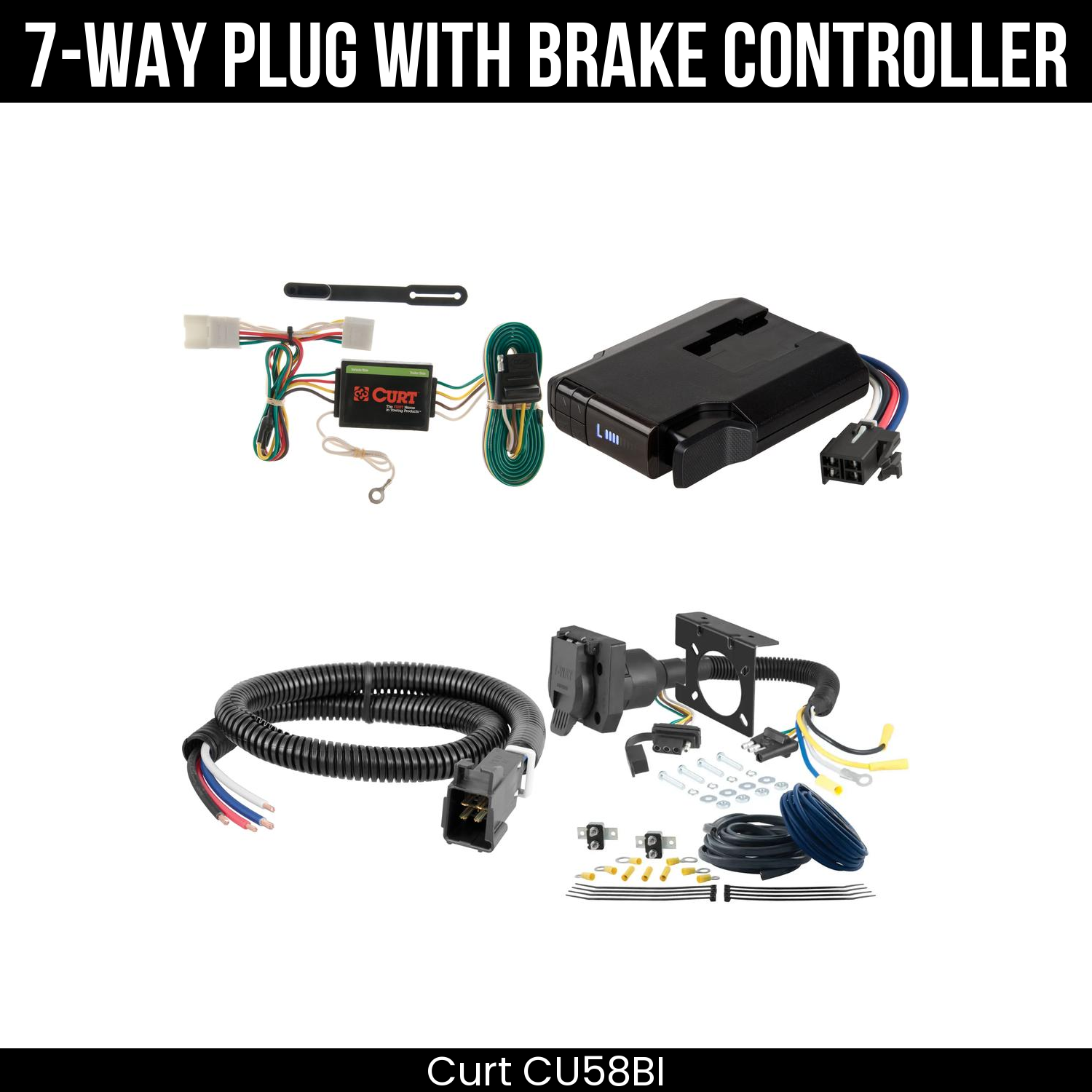 Trailer Wiring 7-Way Plug w/ Bracket , Venturer Brake Control