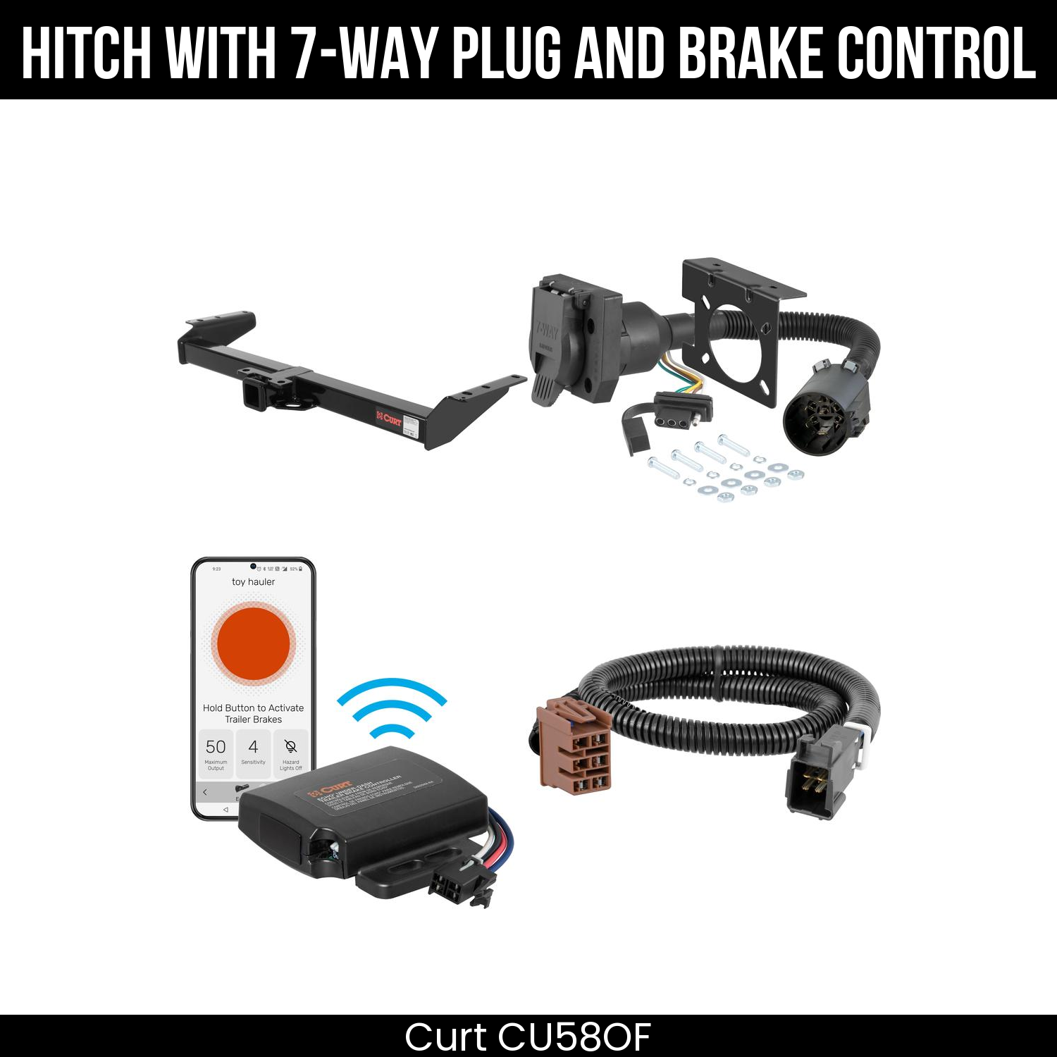 Trailer Hitch , 7-Way , Echo Under-Dash Brake Control