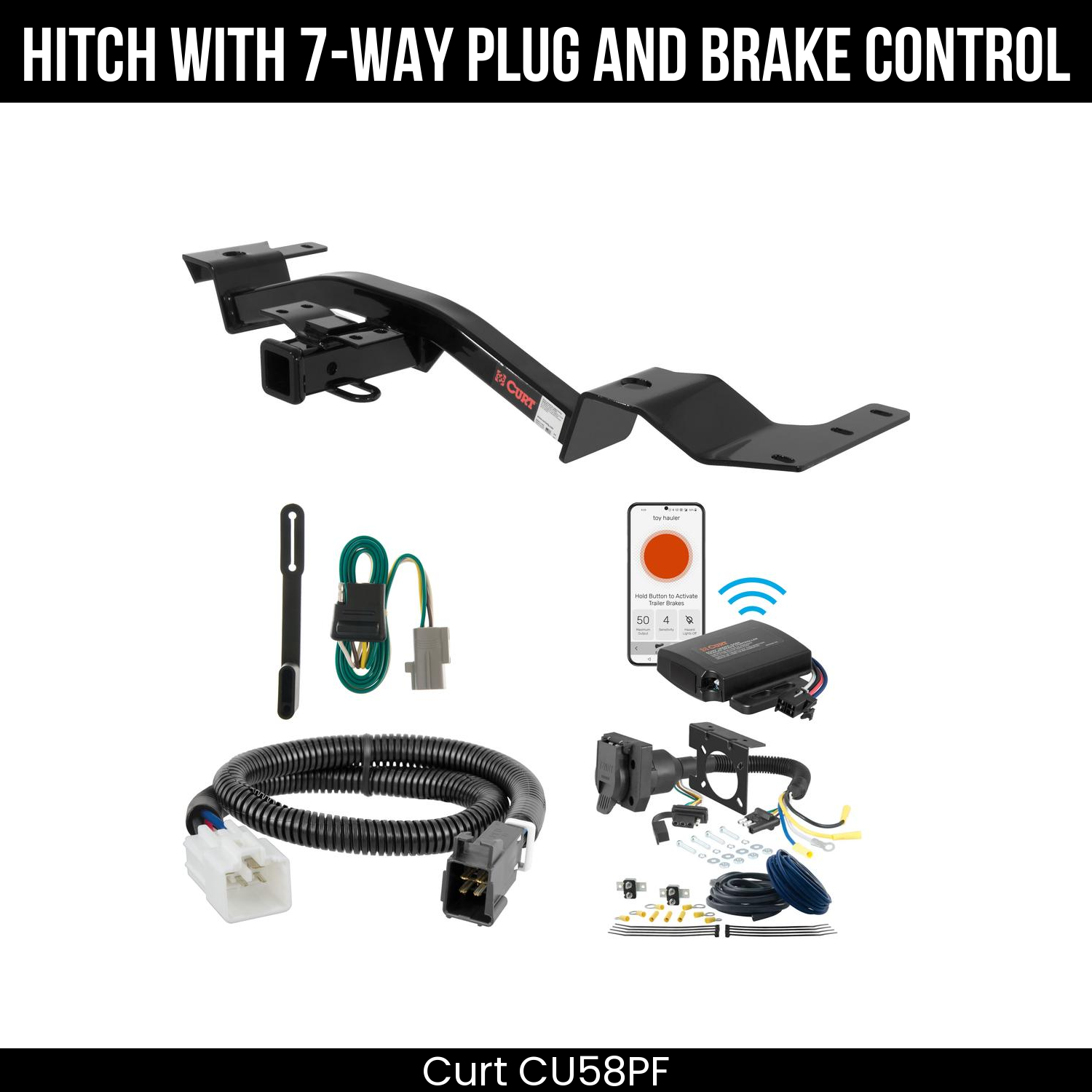 Trailer Hitch , 7-Way , Echo Under-Dash Brake Control