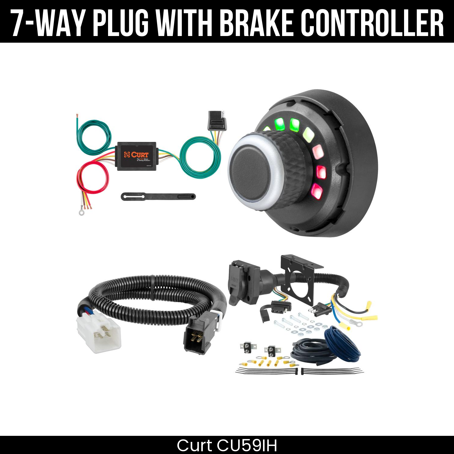 Trailer Wiring 7-Way Plug w/ Bracket , Spectrum Brake Control