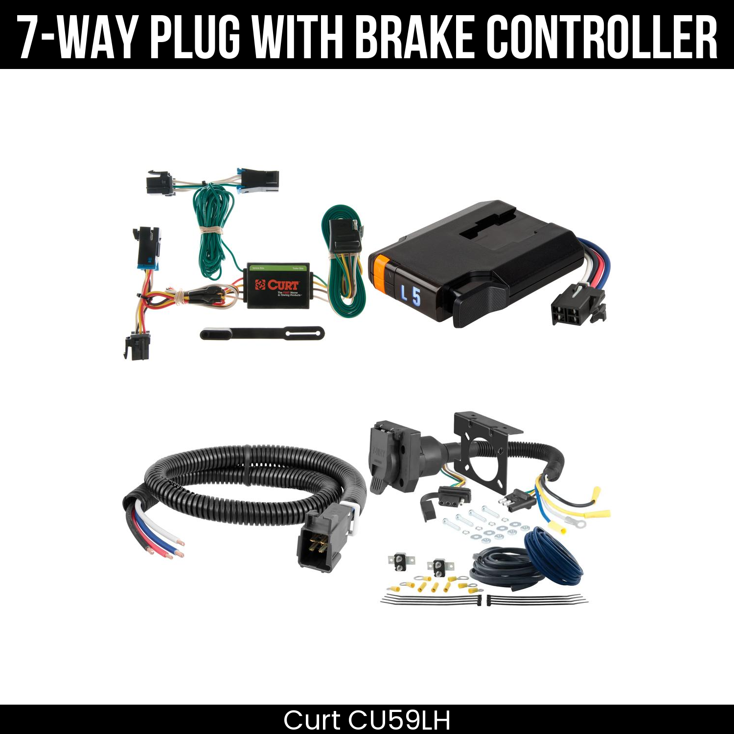 Trailer Wiring 7-Way Plug w/ Bracket , Discovery Next Brake Control