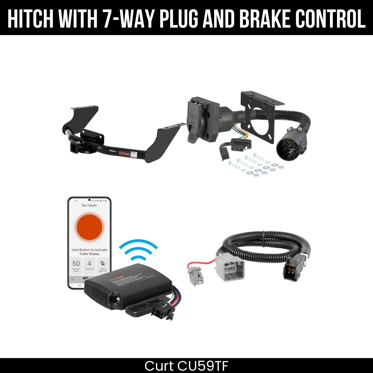 Trailer Hitch , 7-Way , Echo Under-Dash Brake Control