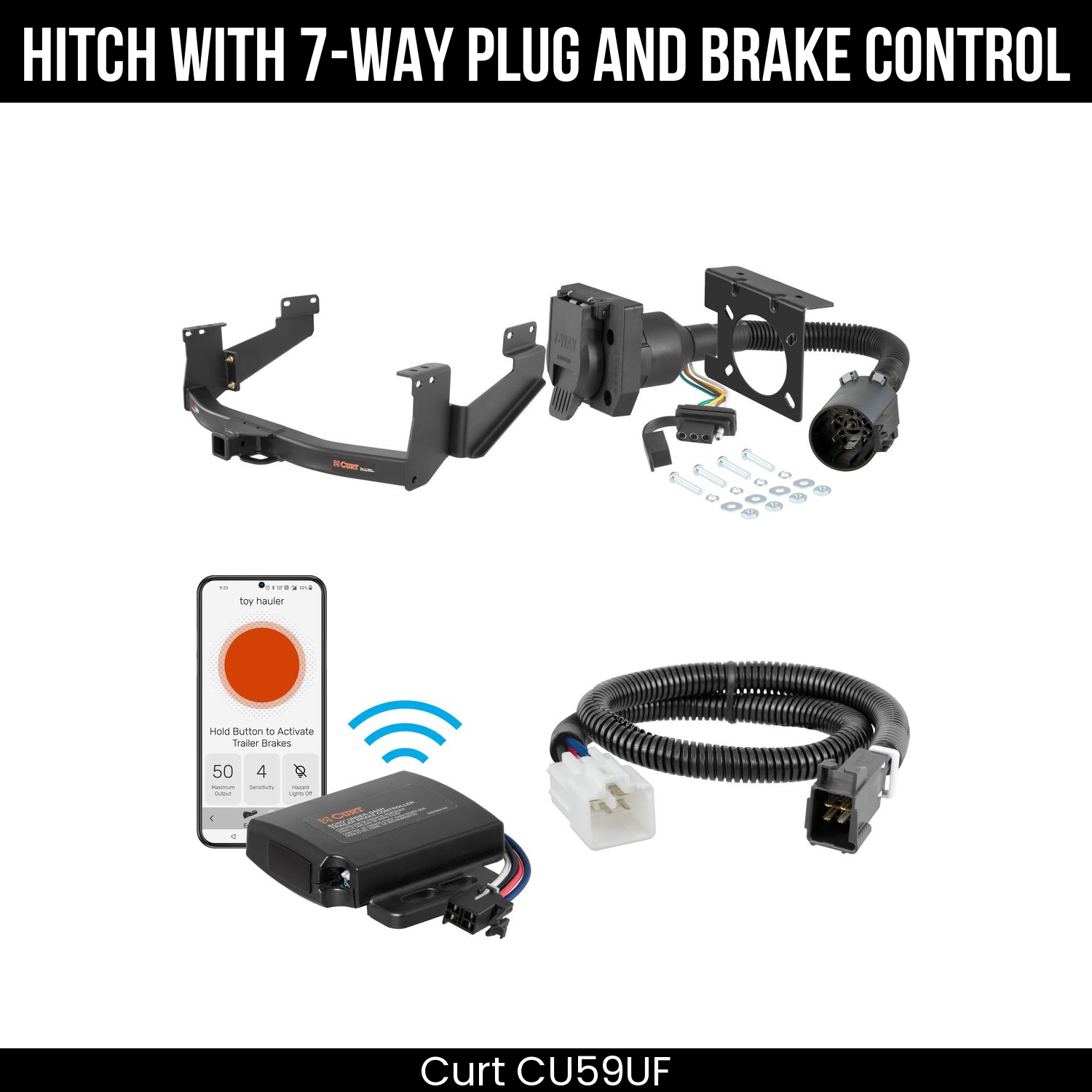 Trailer Hitch , 7-Way , Echo Under-Dash Brake Control