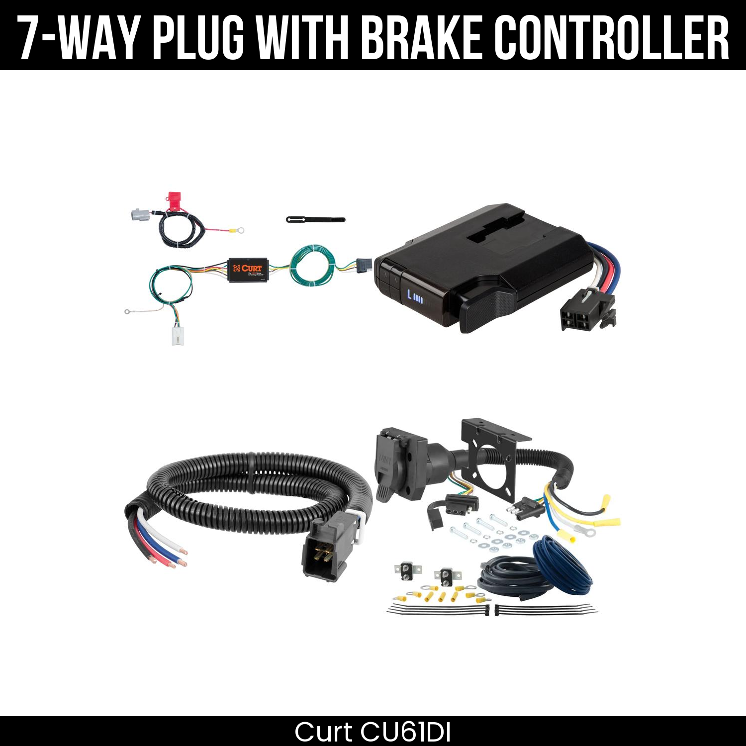 Trailer Wiring 7-Way Plug w/ Bracket , Venturer Brake Control