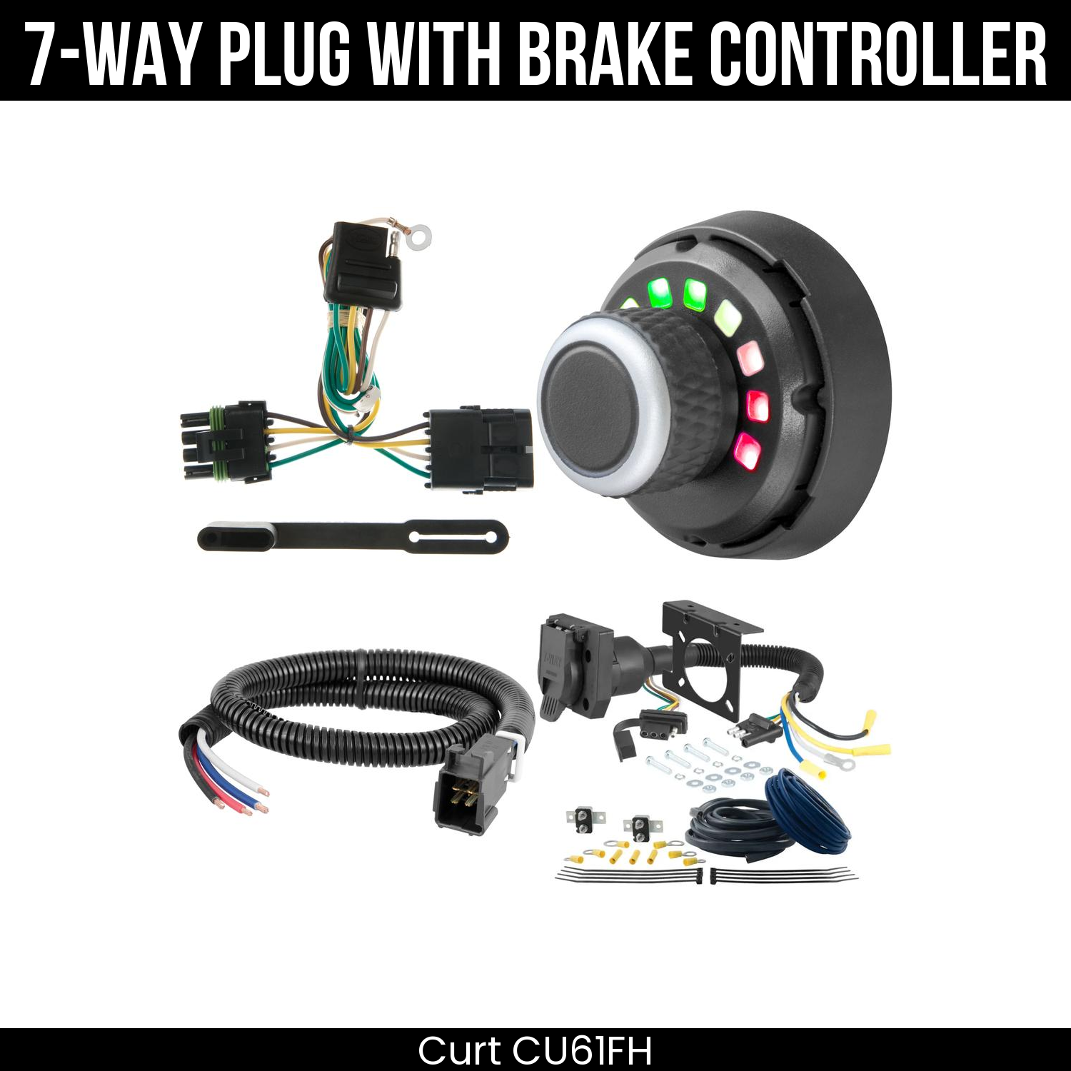 Trailer Wiring 7-Way Plug w/ Bracket , Spectrum Brake Control