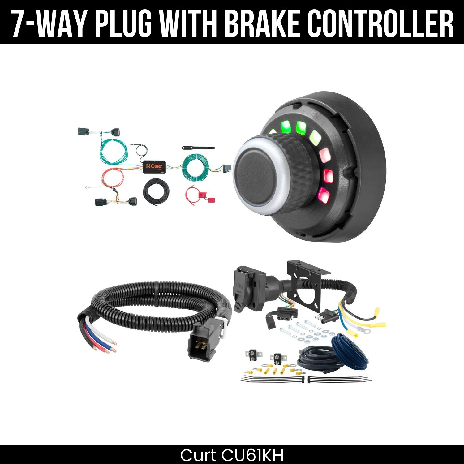 Trailer Wiring 7-Way Plug w/ Bracket , Spectrum Brake Control