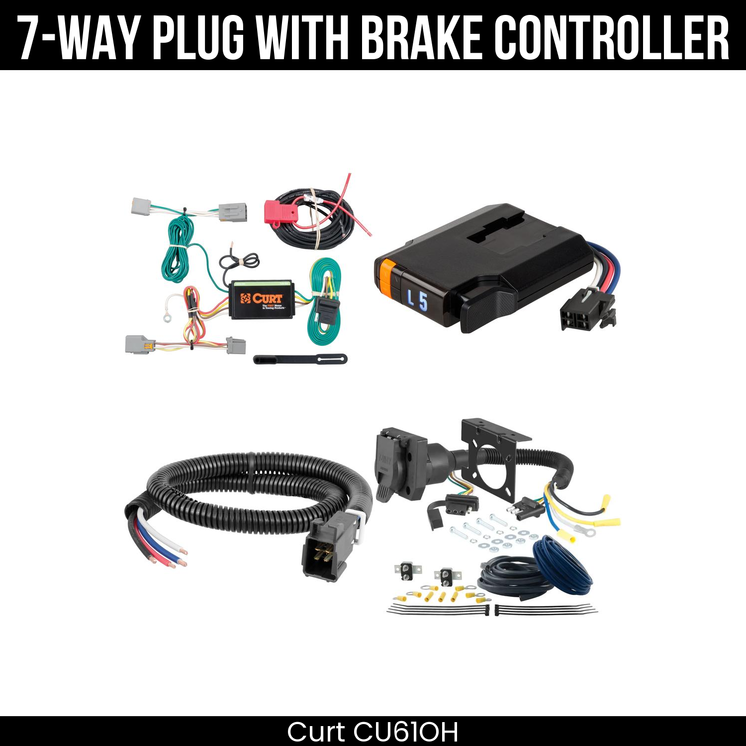 Trailer Wiring 7-Way Plug w/ Bracket , Discovery Next Brake Control