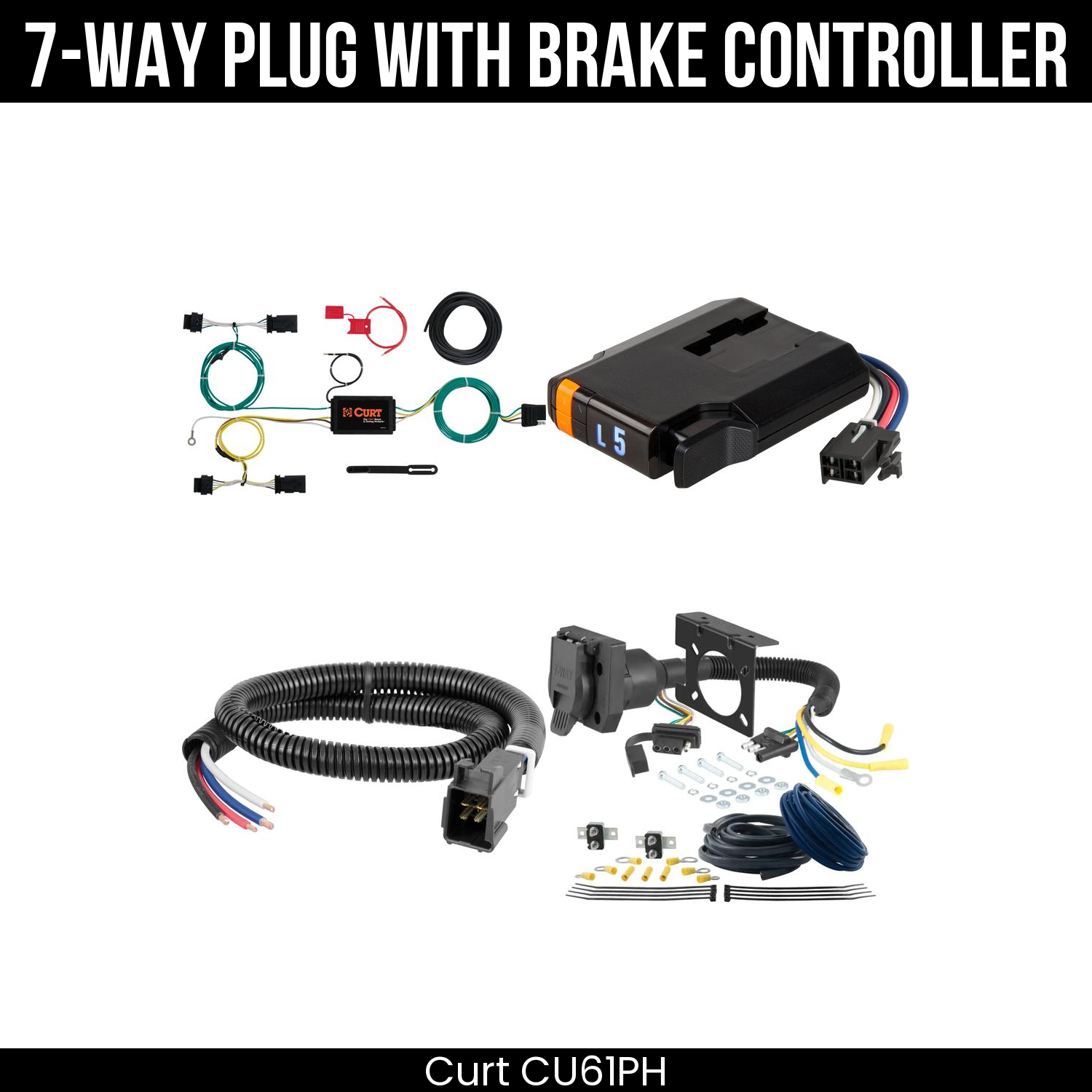 Trailer Wiring 7-Way Plug w/ Bracket , Discovery Next Brake Control