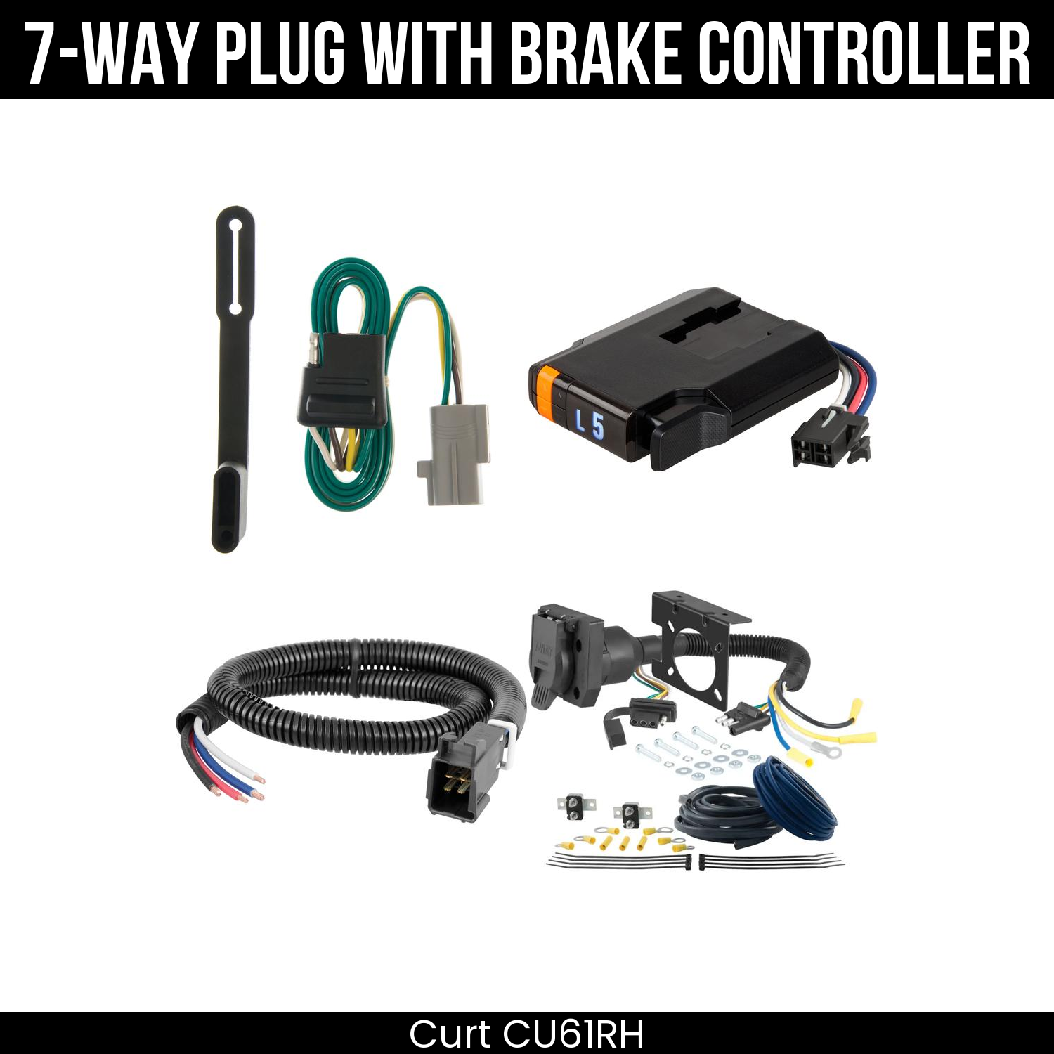 Trailer Wiring 7-Way Plug w/ Bracket , Discovery Next Brake Control