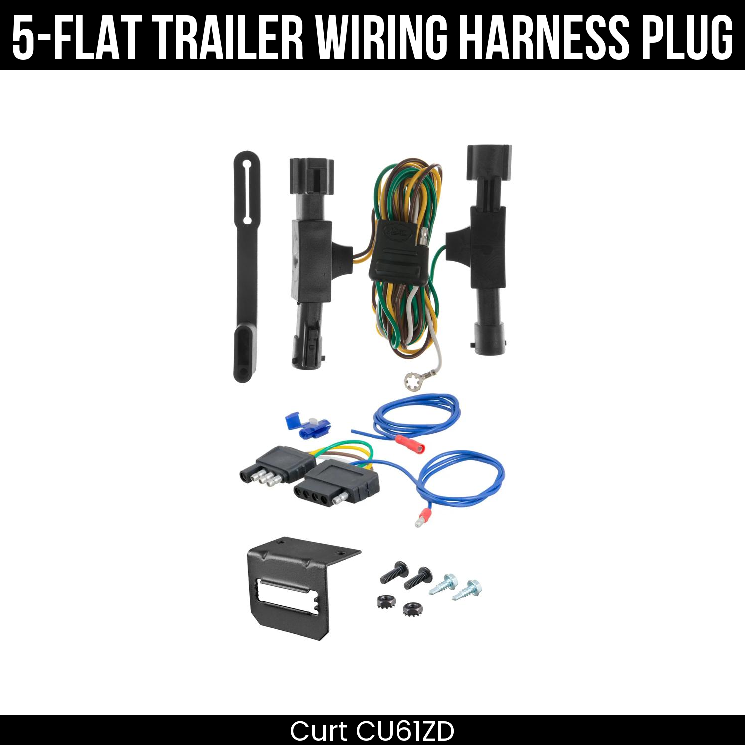 Trailer Wiring 5-Flat Plug w/ Bracket