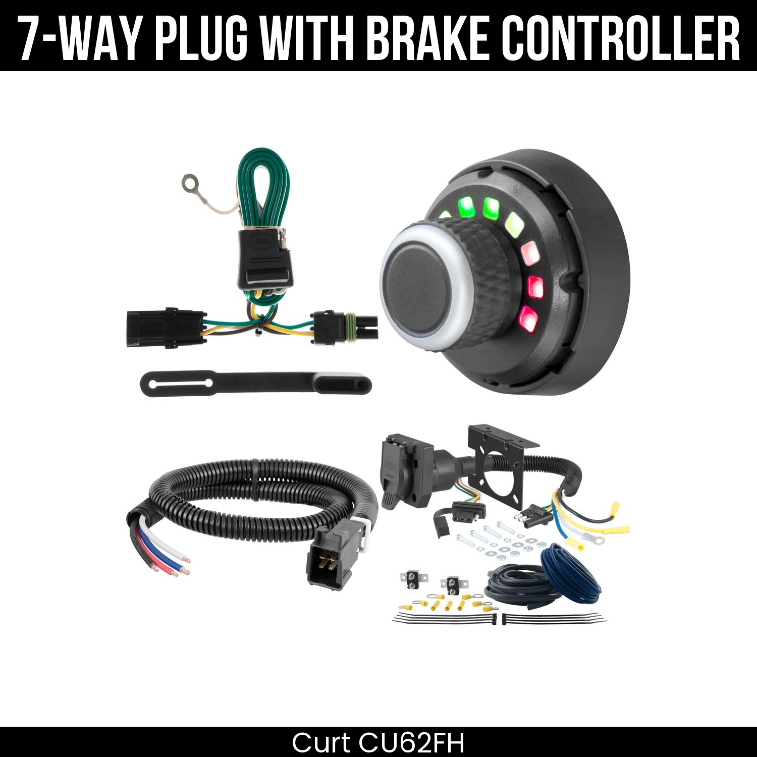 Trailer Wiring 7-Way Plug w/ Bracket , Spectrum Brake Control