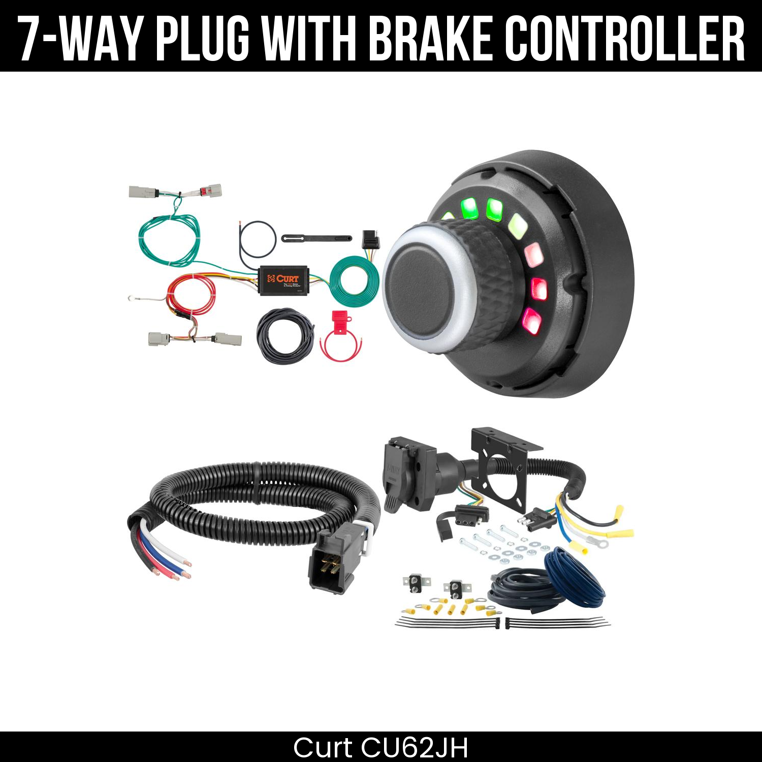 Trailer Wiring 7-Way Plug w/ Bracket , Spectrum Brake Control