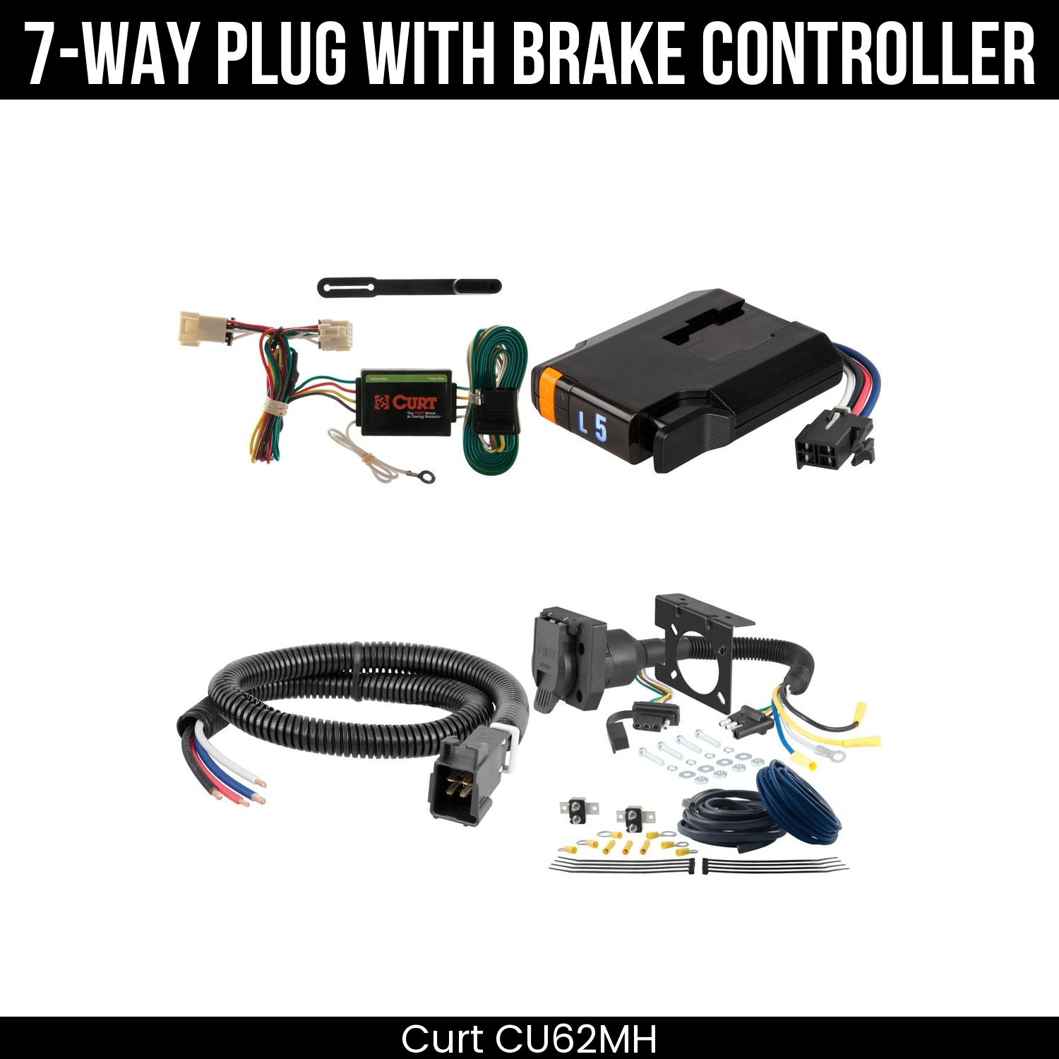 Trailer Wiring 7-Way Plug w/ Bracket , Discovery Next Brake Control