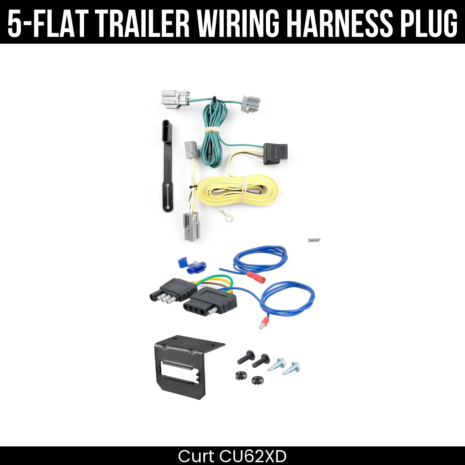 Trailer Wiring 5-Flat Plug w/ Bracket