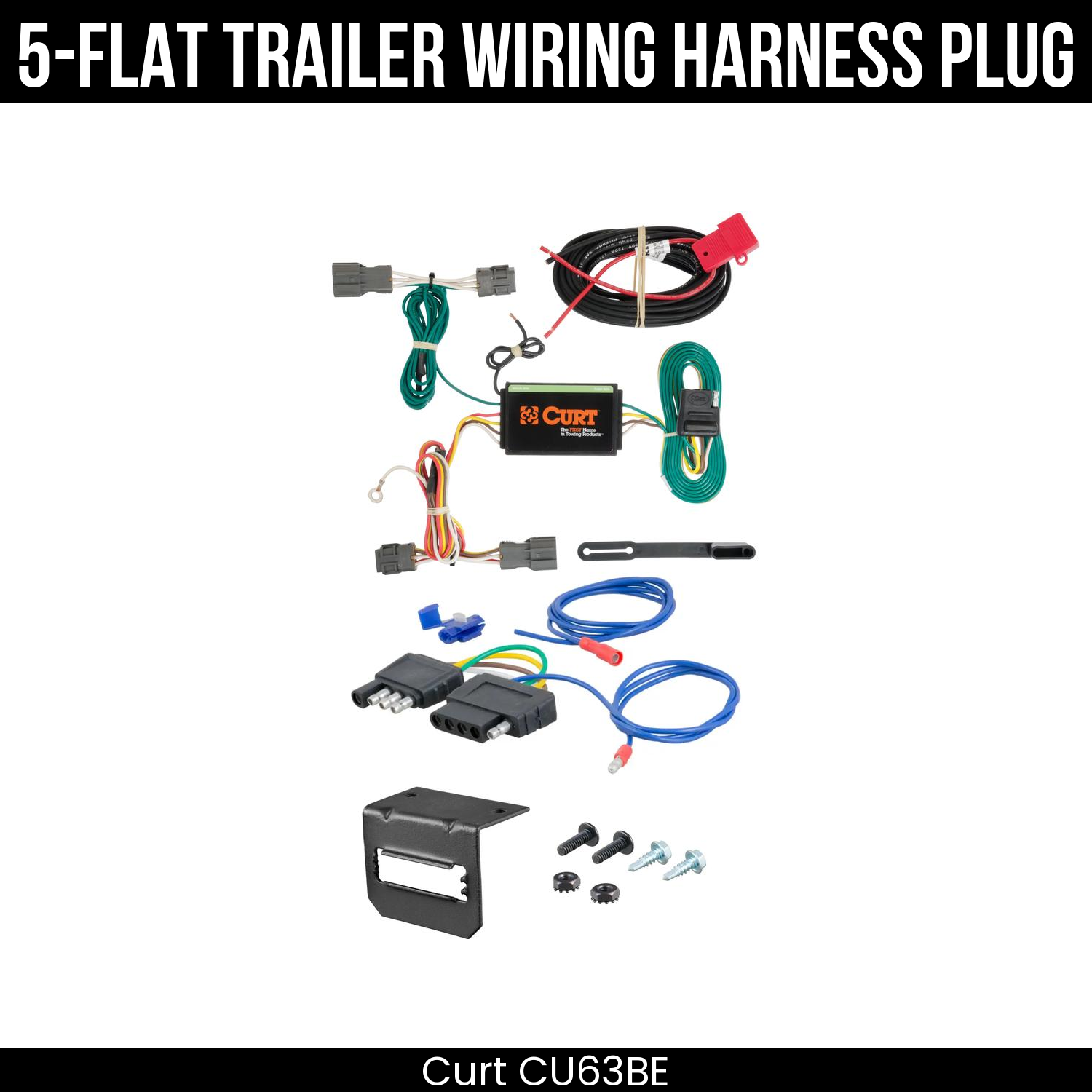 Trailer Wiring 5-Flat Plug w/ Bracket