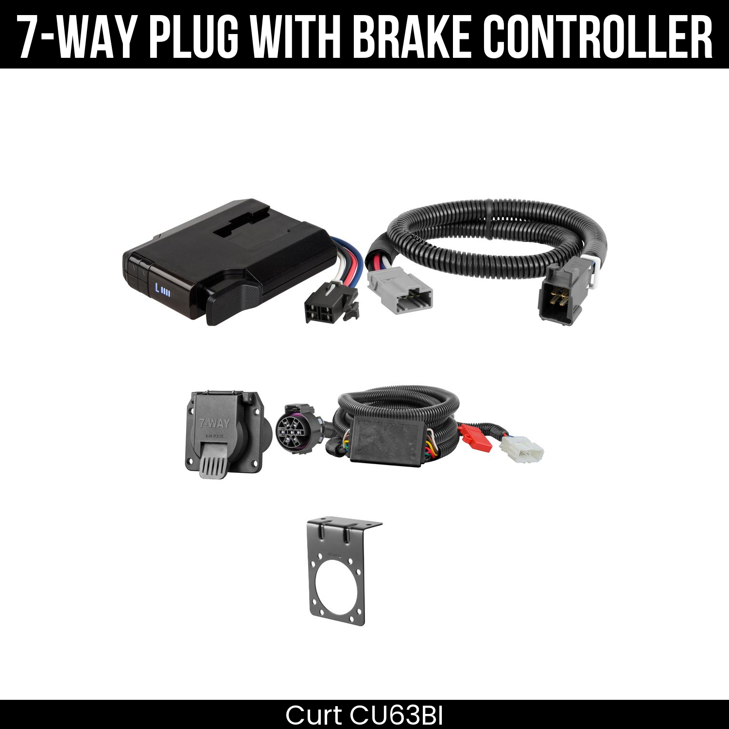 Trailer Wiring 7-Way Plug w/ Bracket , Venturer Brake Control